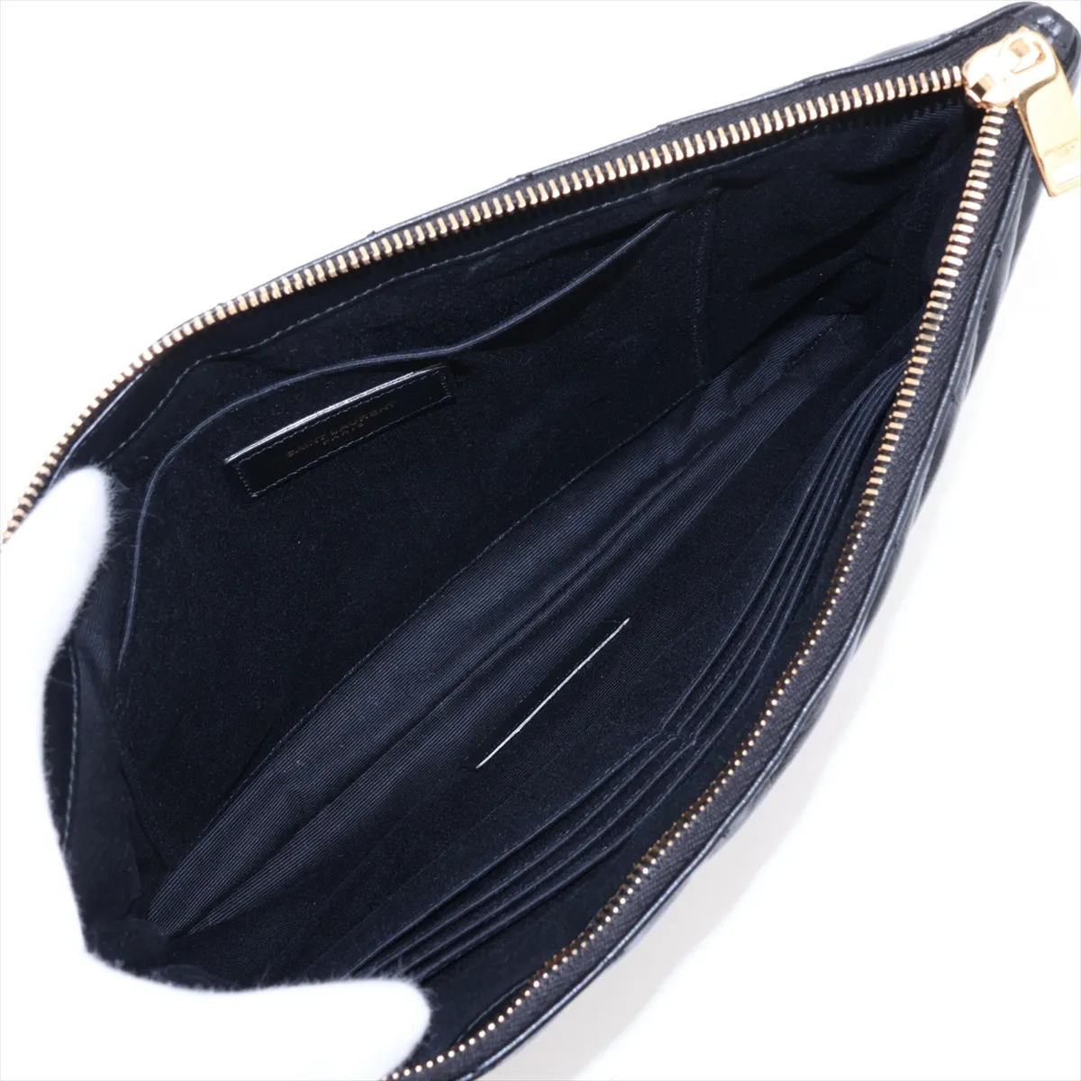 559193 Leather Clutch Bag, Black — view 6