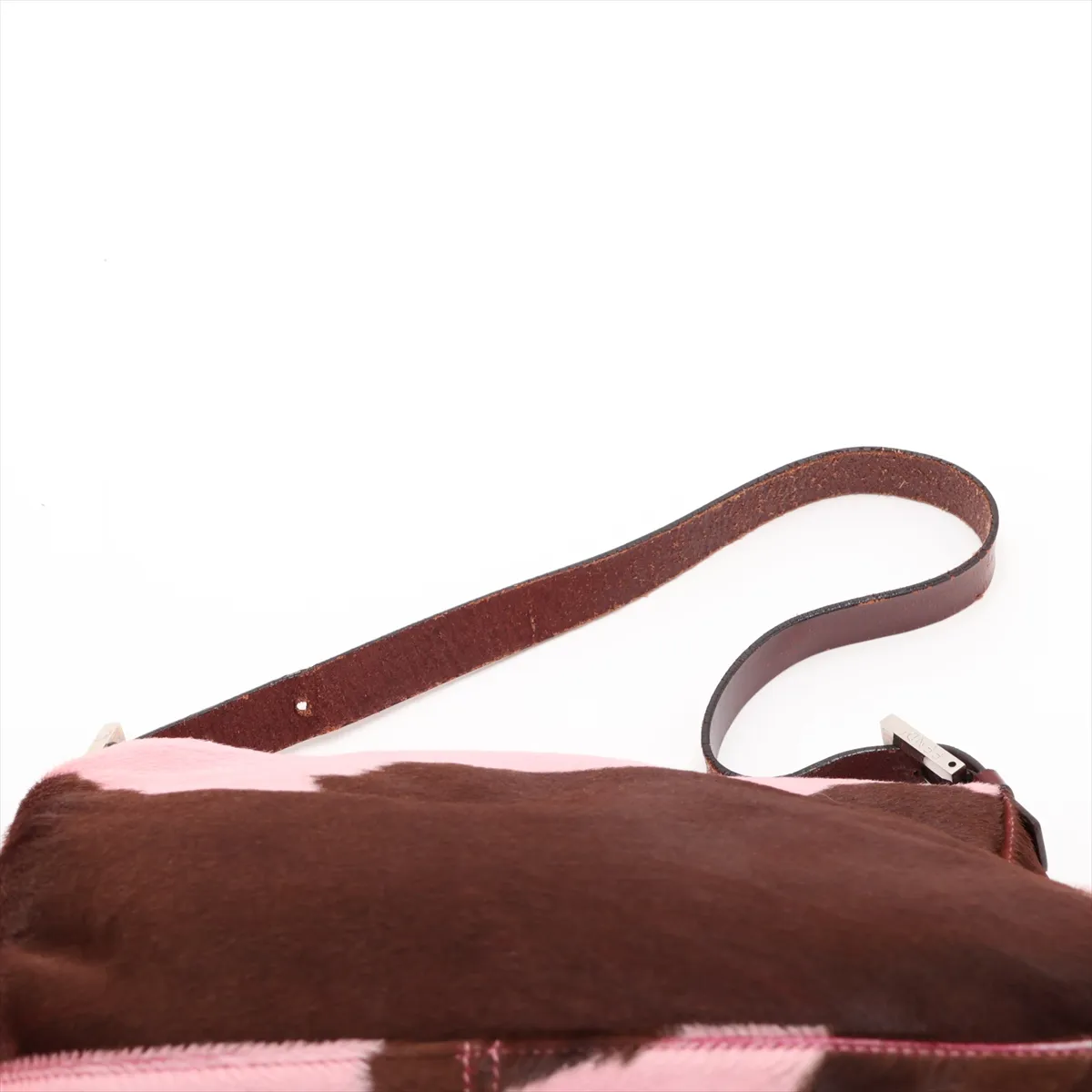 Mamma Bucket Calf Hair x Leather Shoulder Bag Pink x Brown — view 6