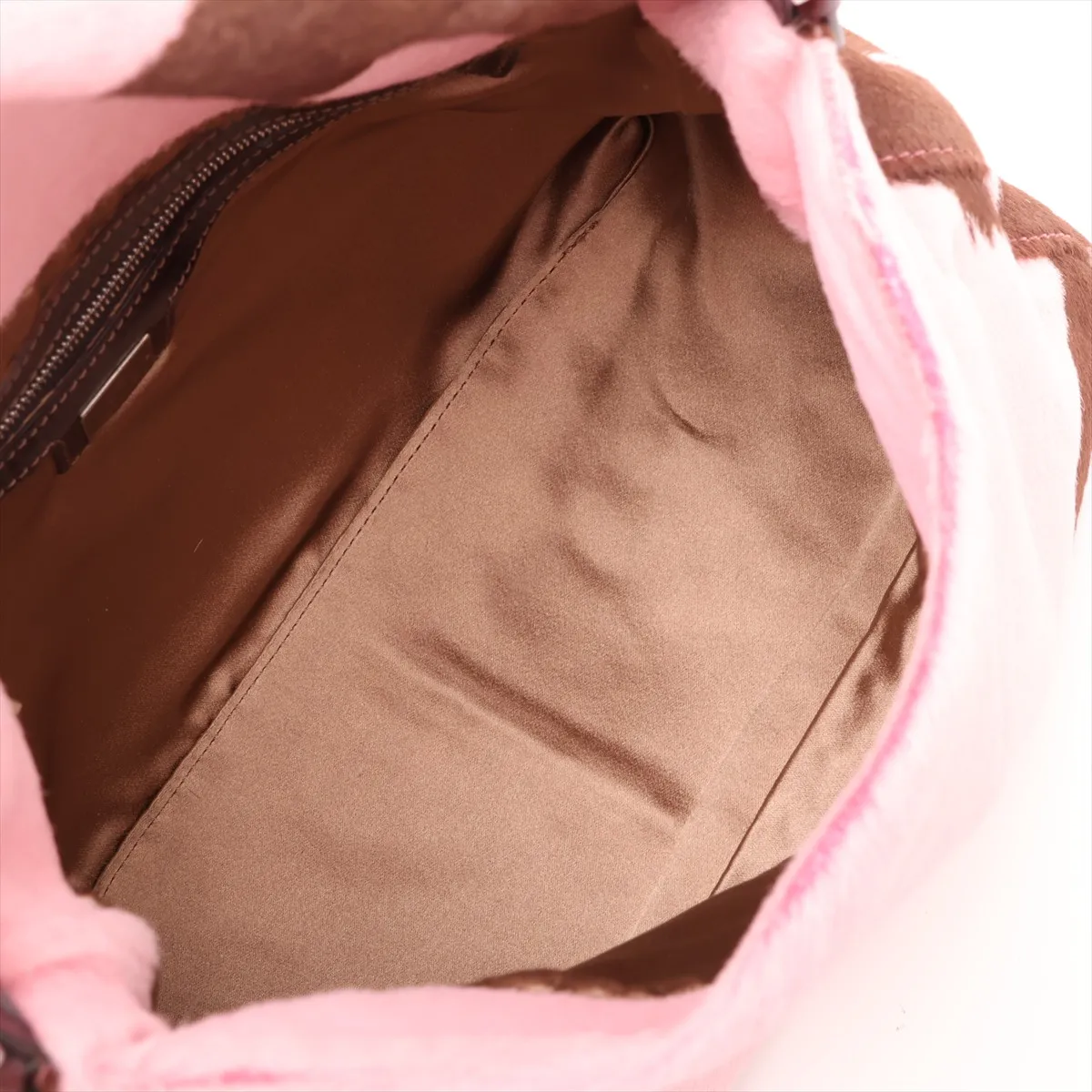 Mamma Bucket Calf Hair x Leather Shoulder Bag Pink x Brown — view 7