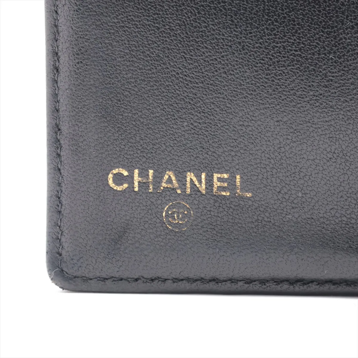 Coco Mark Caviar Skin Compact Wallet, Black with Gold Hardware, 5050517 — view 8