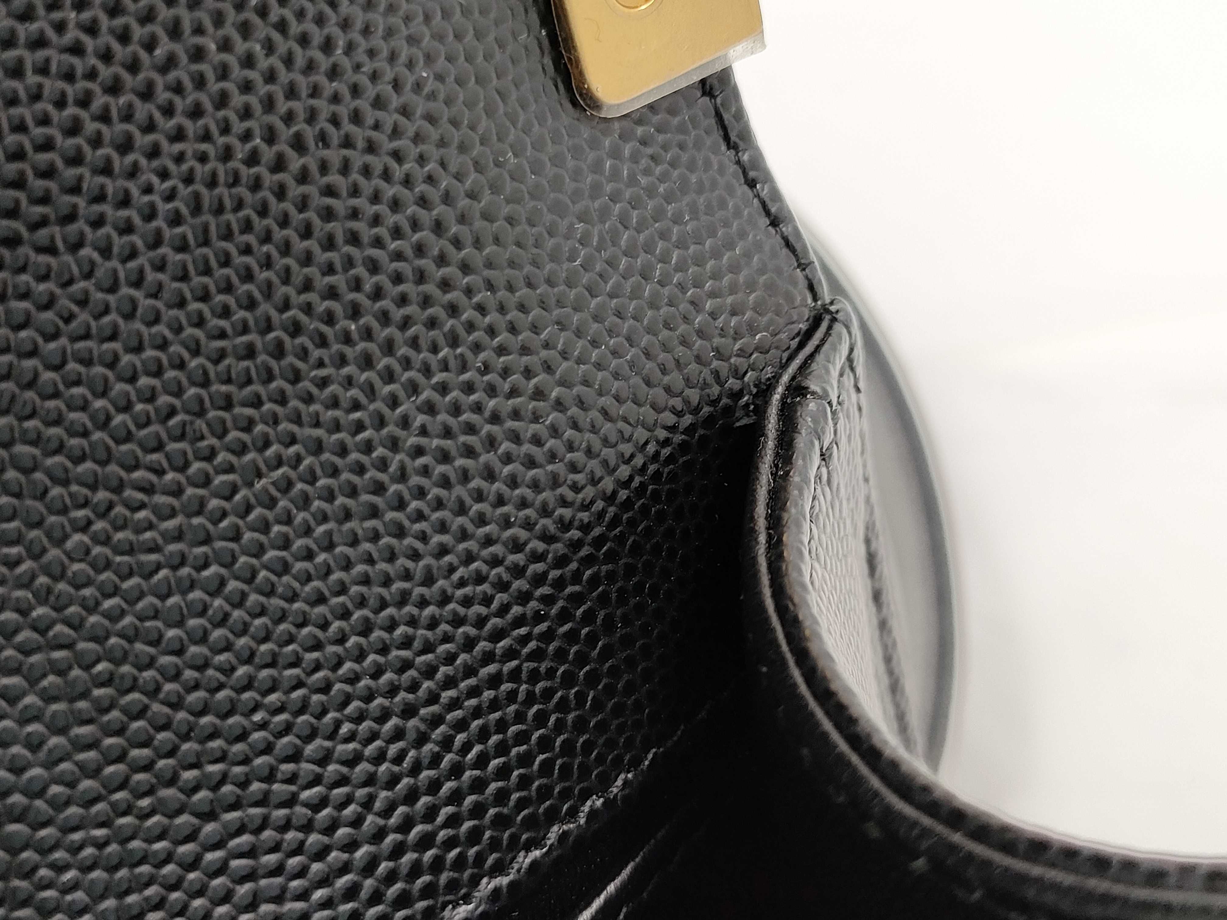 Boy Chanel Small Caviar Skin Shoulder Bag with Gold Hardware and IC Plate — view 12