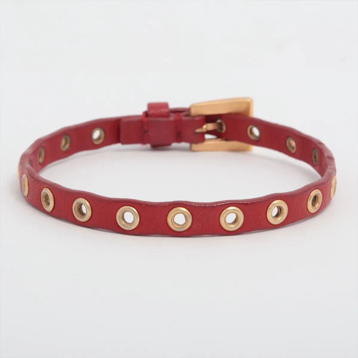 bracelet, GP x leather, red, — view 2