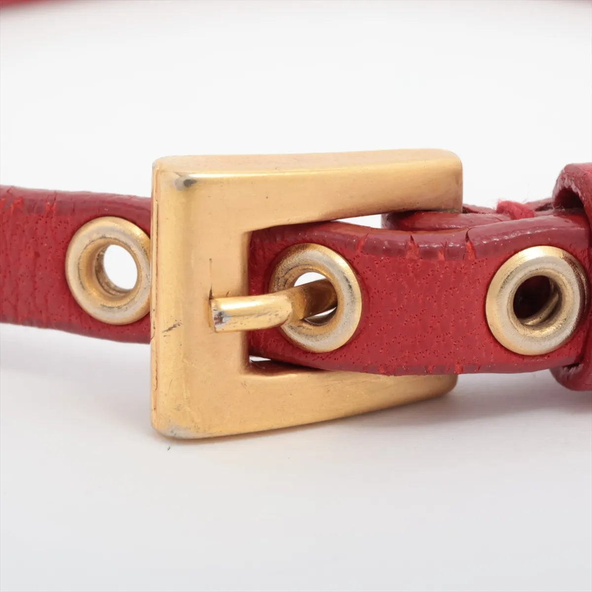 bracelet, GP x leather, red, — view 3