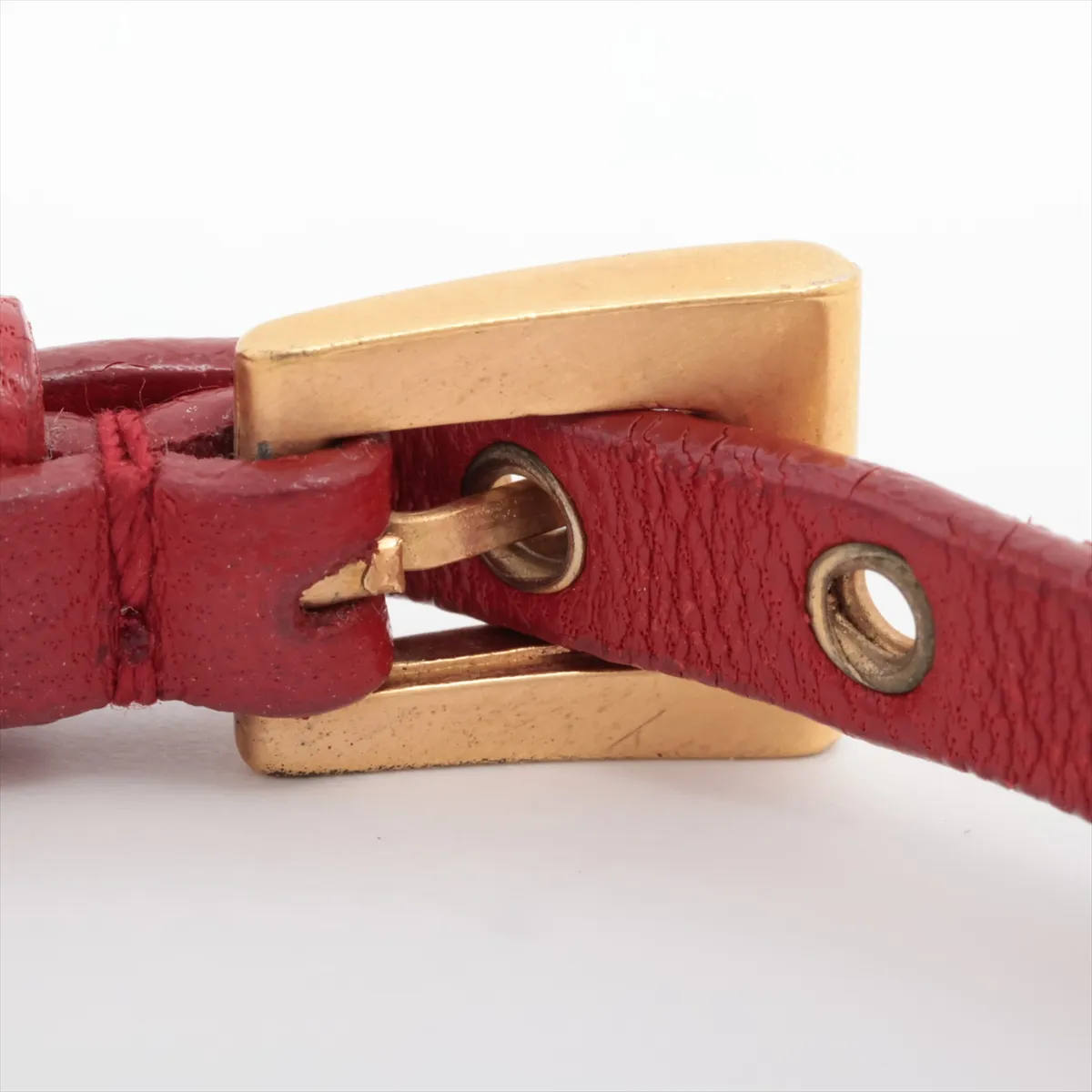bracelet, GP x leather, red, — view 4