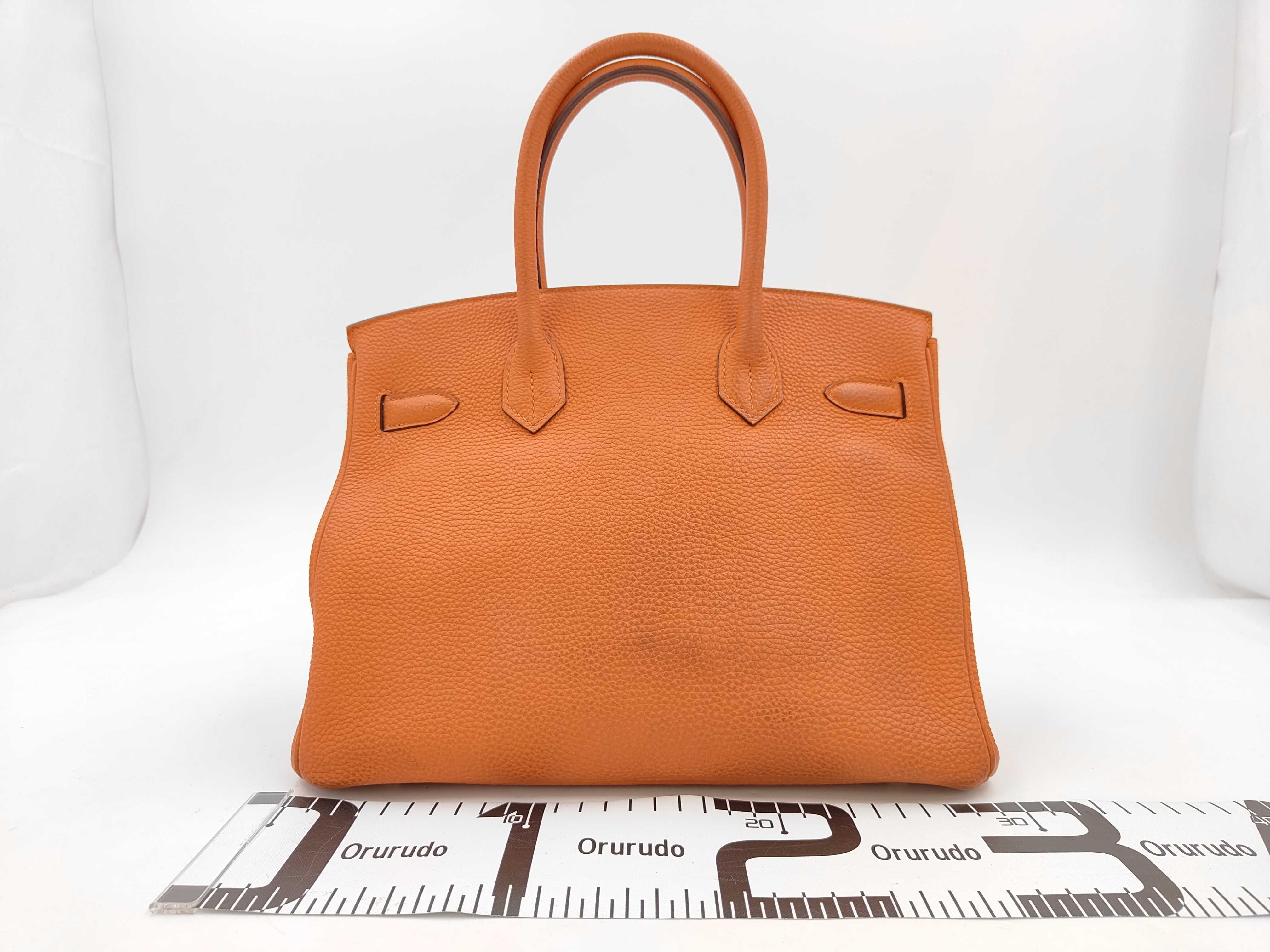 Birkin 30 Togo Leather, Gold Hardware, Orange Handbag — view 2