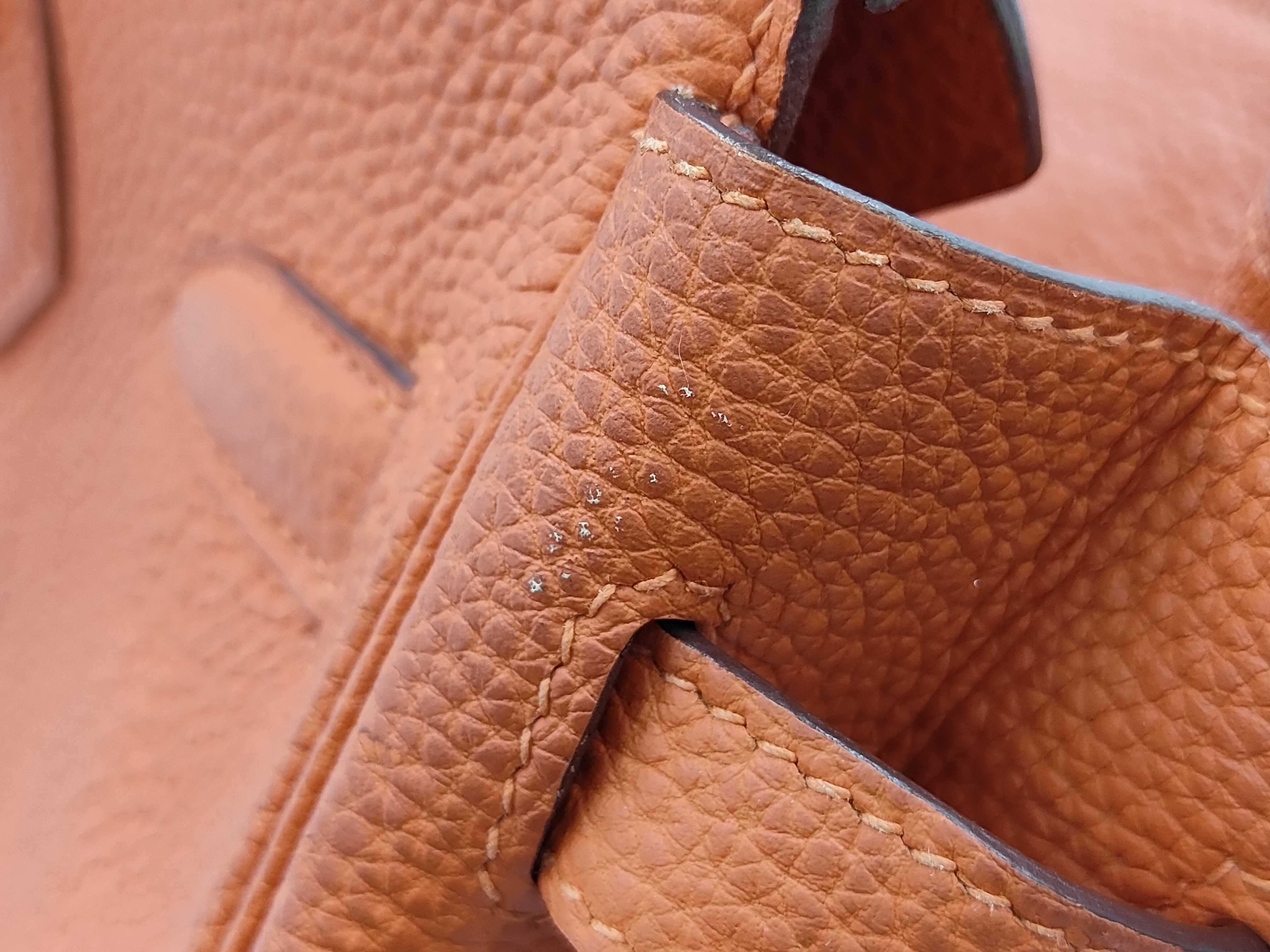 Birkin 30 Togo Leather, Gold Hardware, Orange Handbag — view 14