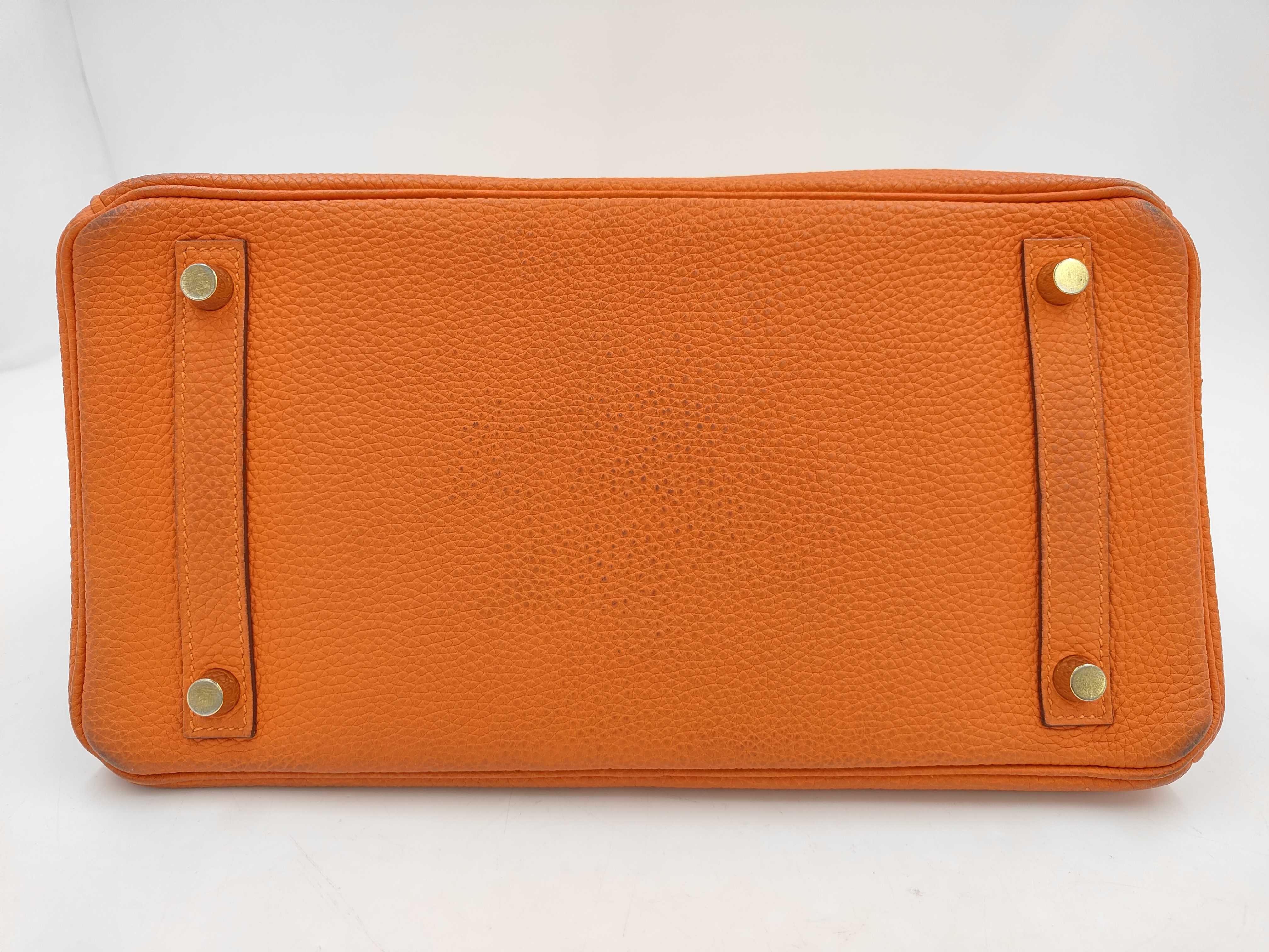 Birkin 30 Togo Leather, Gold Hardware, Orange Handbag — view 9