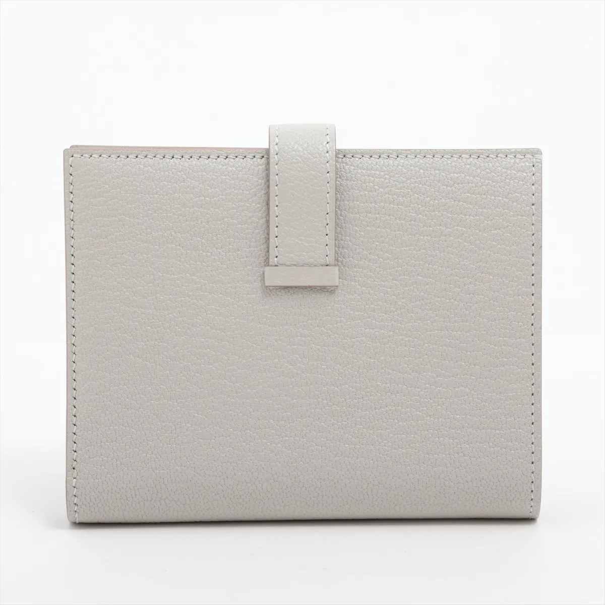 Bearn Compact Chevre Mysore Compact Wallet Gris Neve Gold Hardware K:2025 — view 2