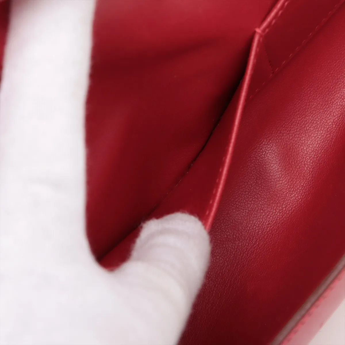 Hermès Pochette Ege Veau Tadelakt Rouge Casaque Silver Hardware Q: 2013 — view 4