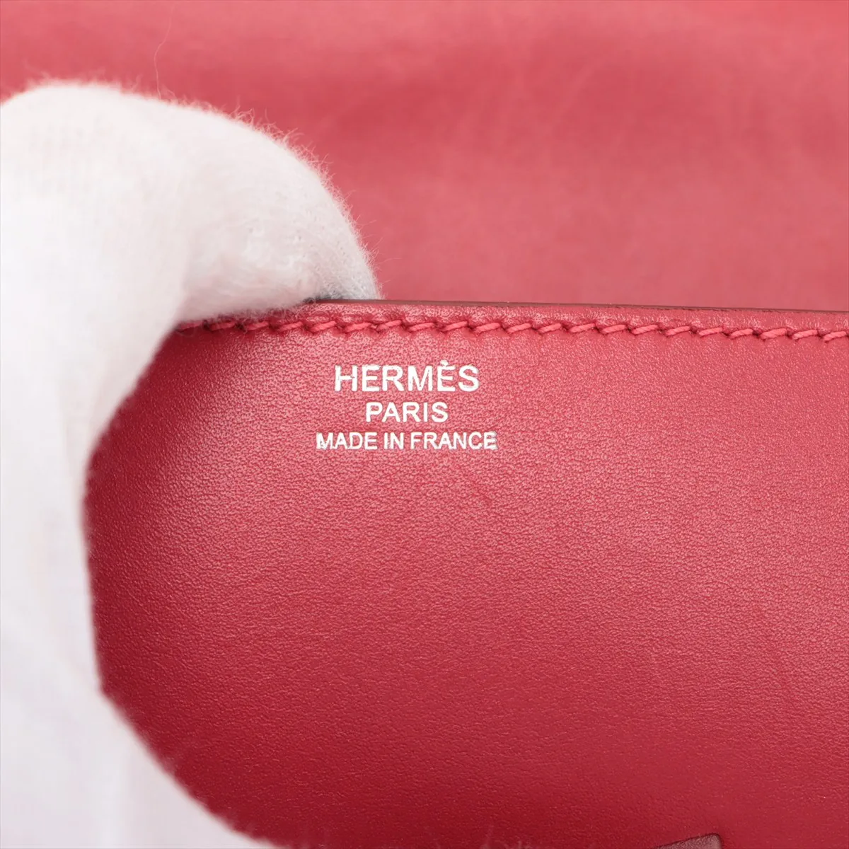 Hermès Pochette Ege Veau Tadelakt Rouge Casaque Silver Hardware Q: 2013 — view 6