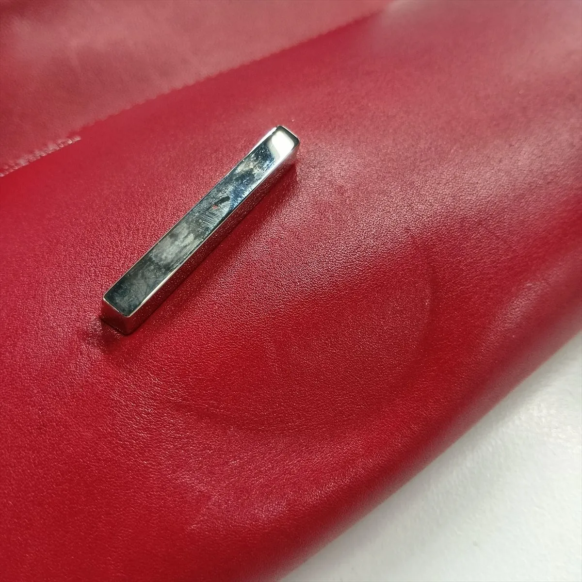 Hermès Pochette Ege Veau Tadelakt Rouge Casaque Silver Hardware Q: 2013 — view 7