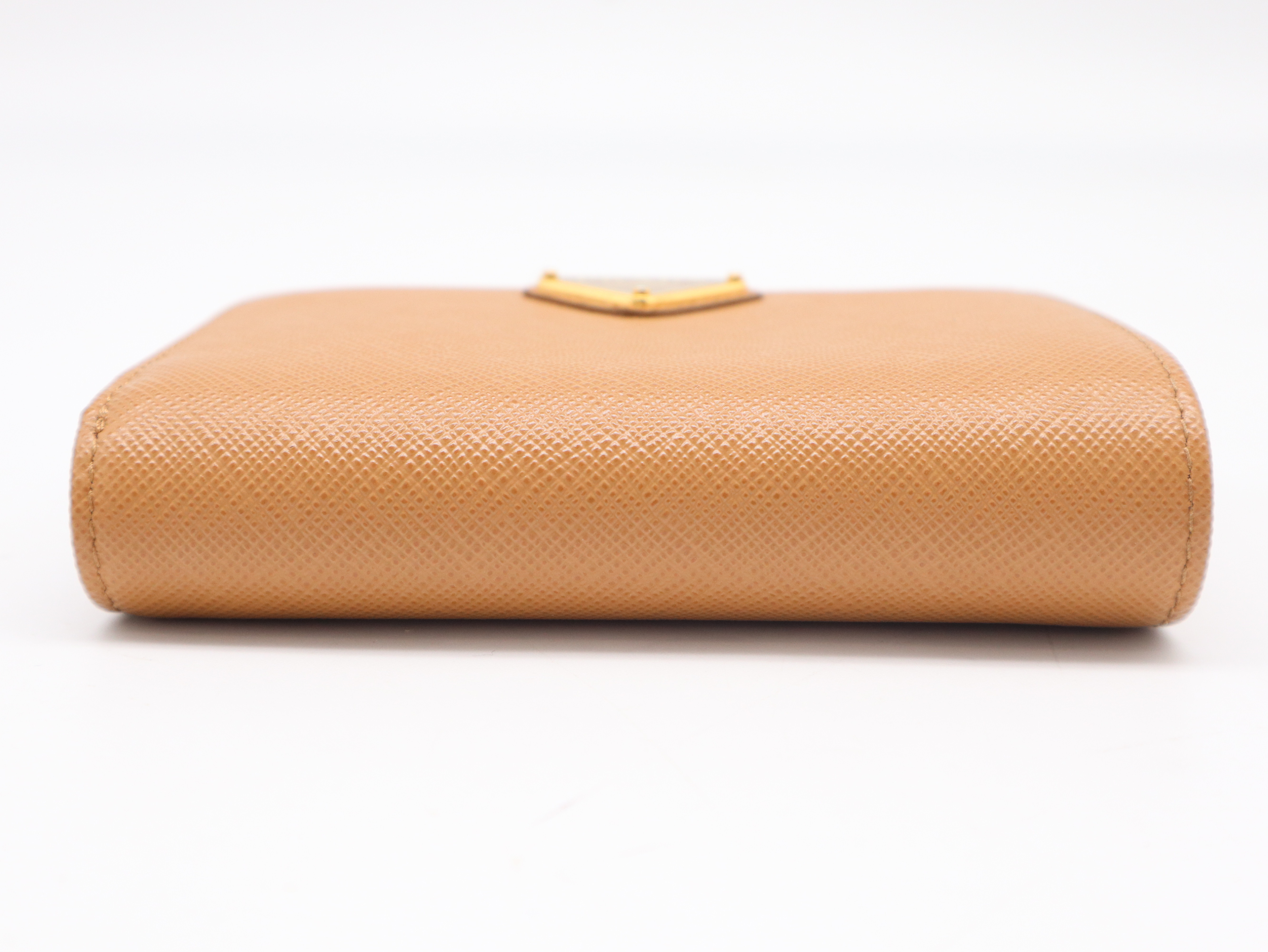 1ML018 Saffiano Bi-fold Wallet, Light Brown — view 4