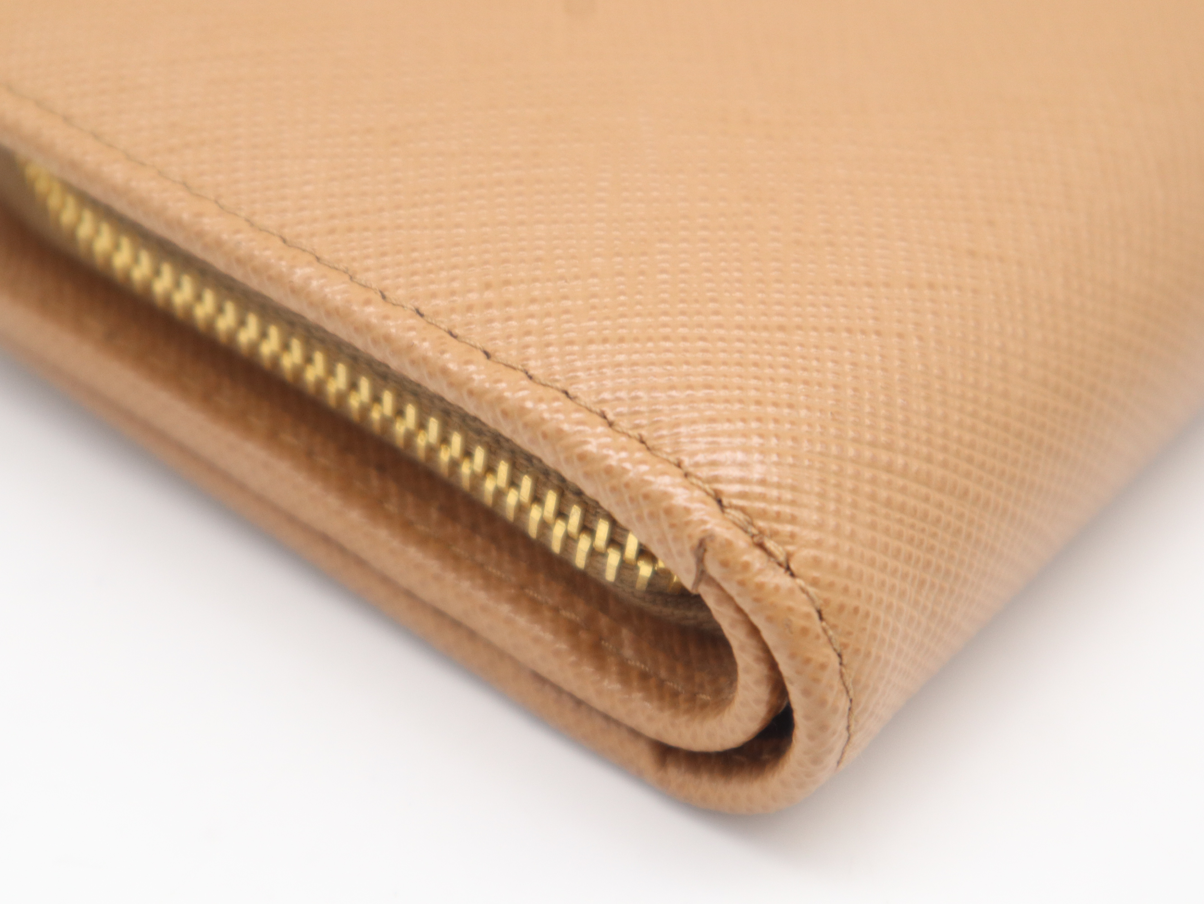 1ML018 Saffiano Bi-fold Wallet, Light Brown — view 7