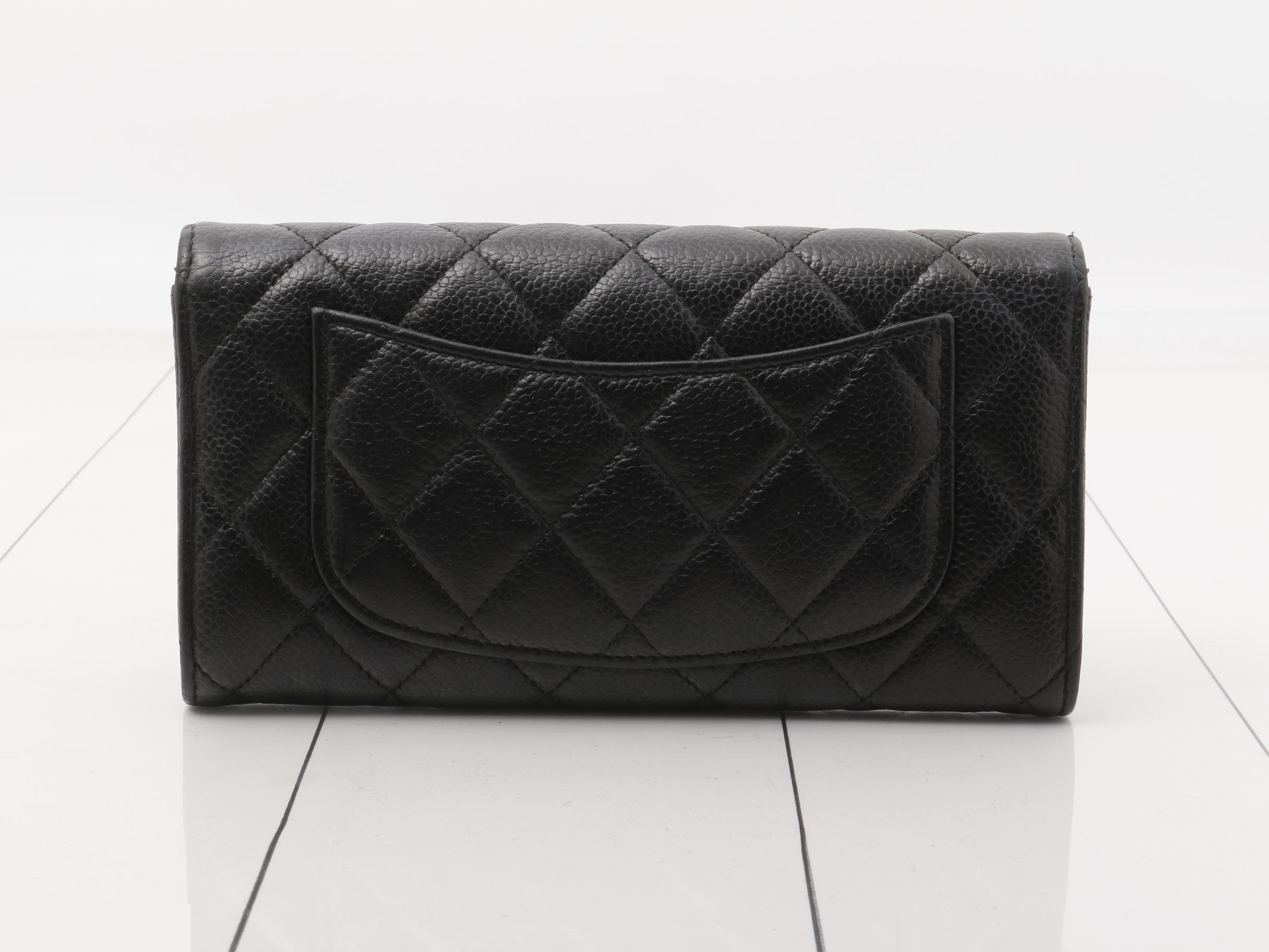 Matelassé Caviar Leather Long Wallet with Seal Card — view 2