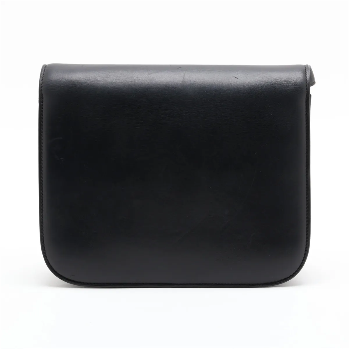 Classic Box Leather Shoulder Bag, Black — view 2
