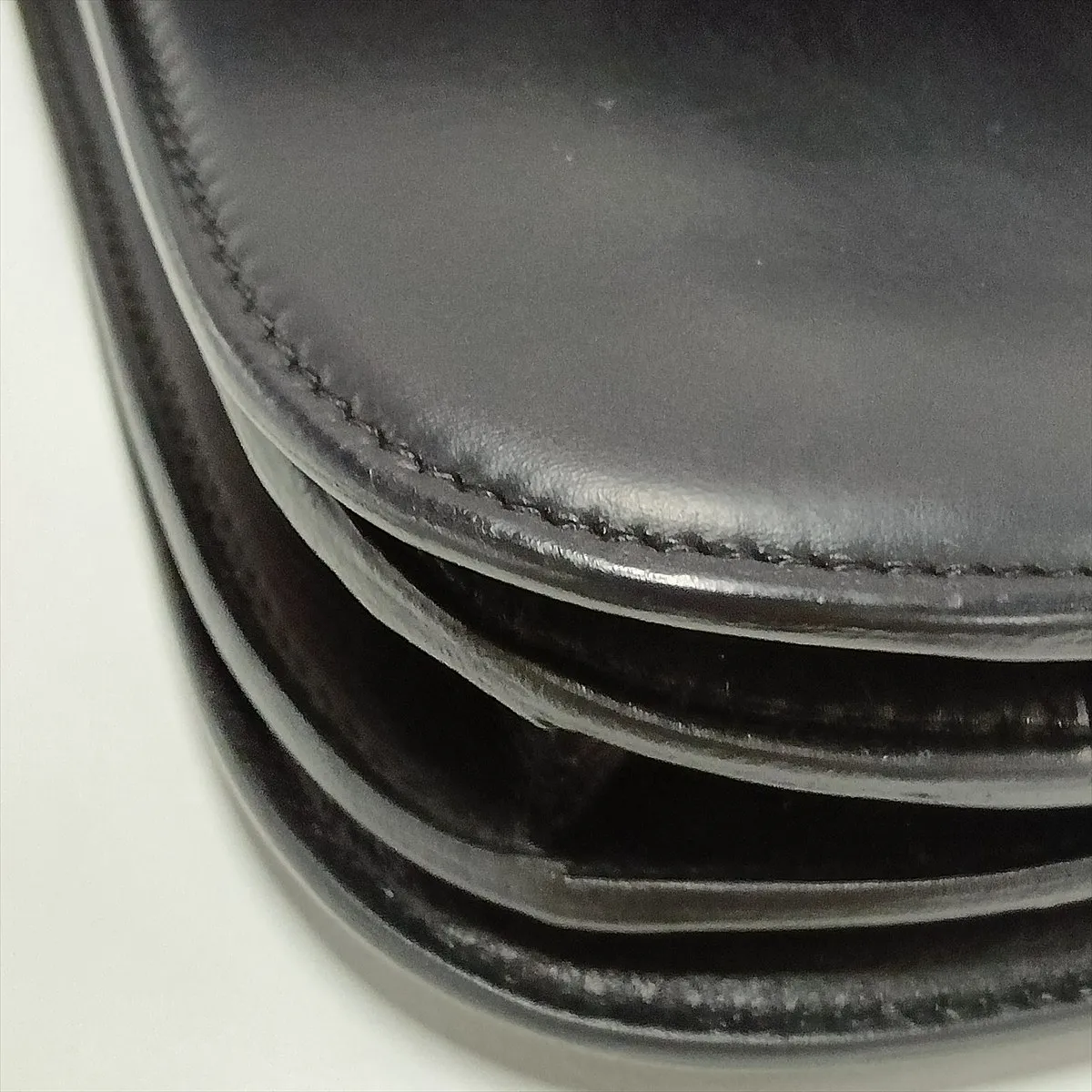 Classic Box Leather Shoulder Bag, Black — view 15