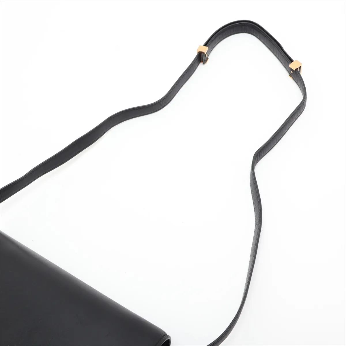 Classic Box Leather Shoulder Bag, Black — view 5