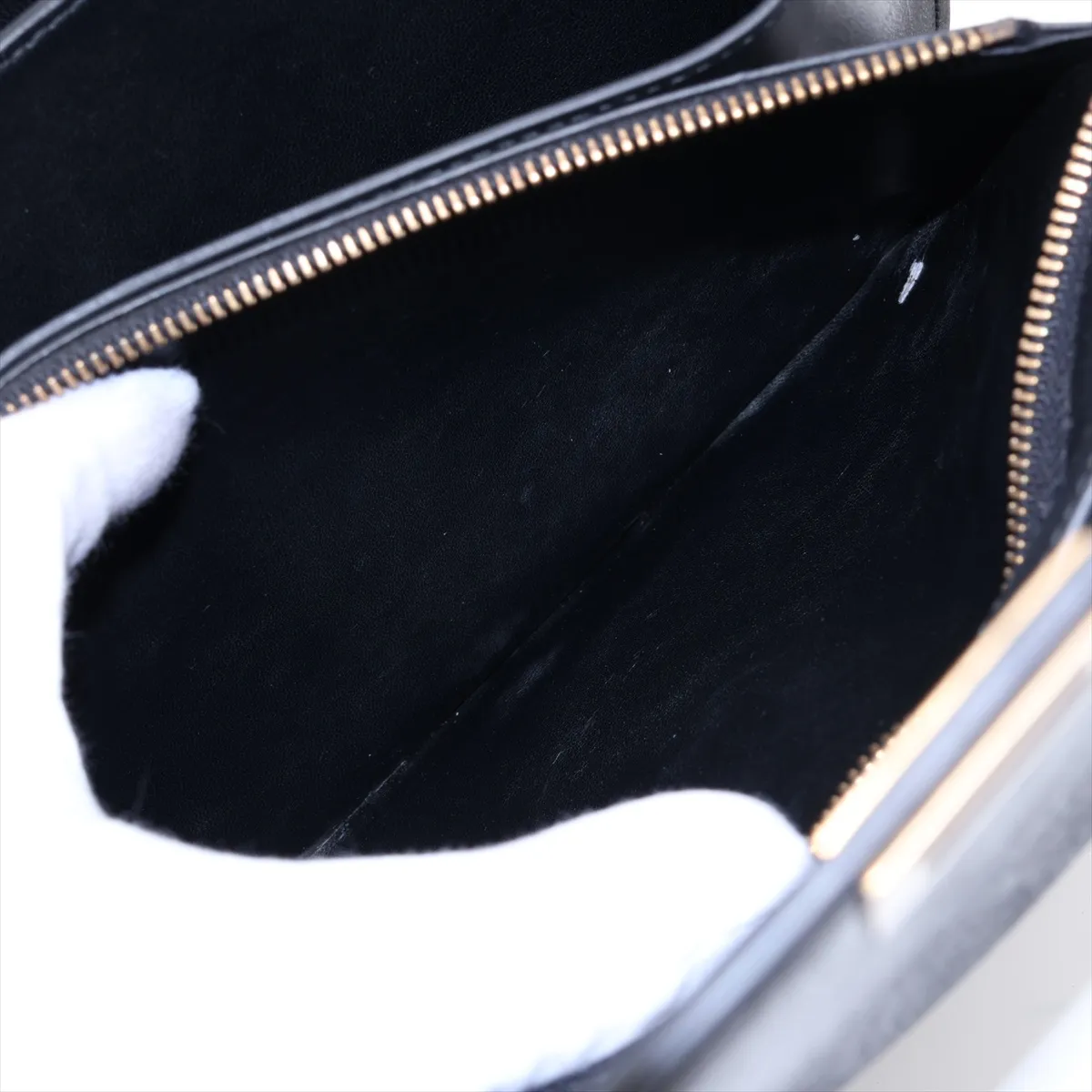 Classic Box Leather Shoulder Bag, Black — view 8