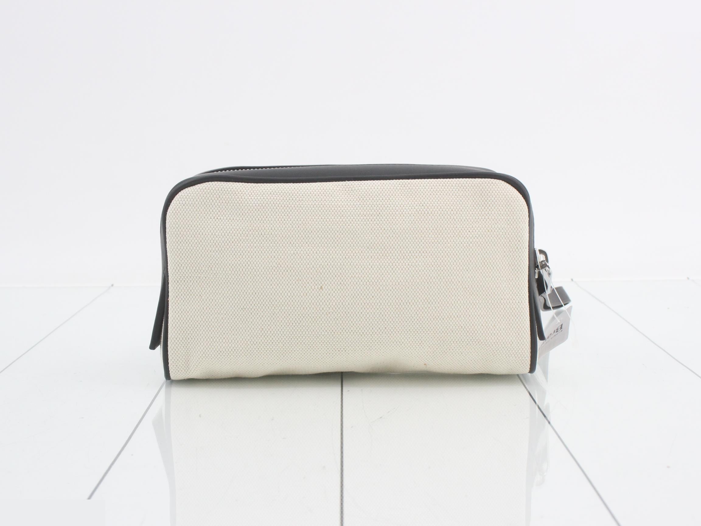 Clutch bag, canvas/leather, black — view 2