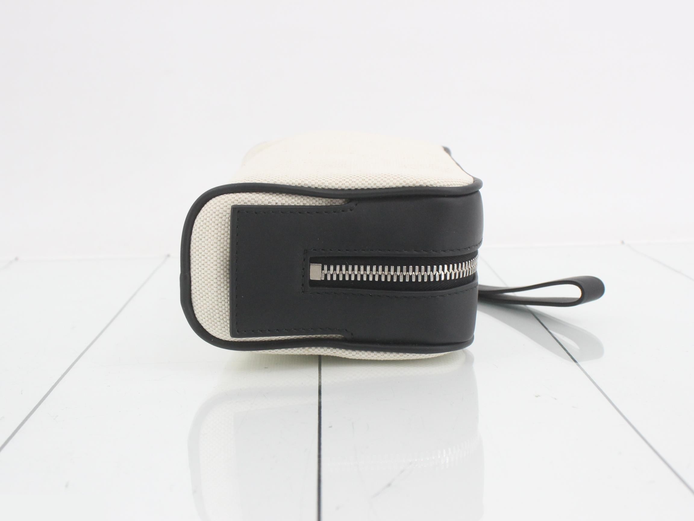 Clutch bag, canvas/leather, black — view 3
