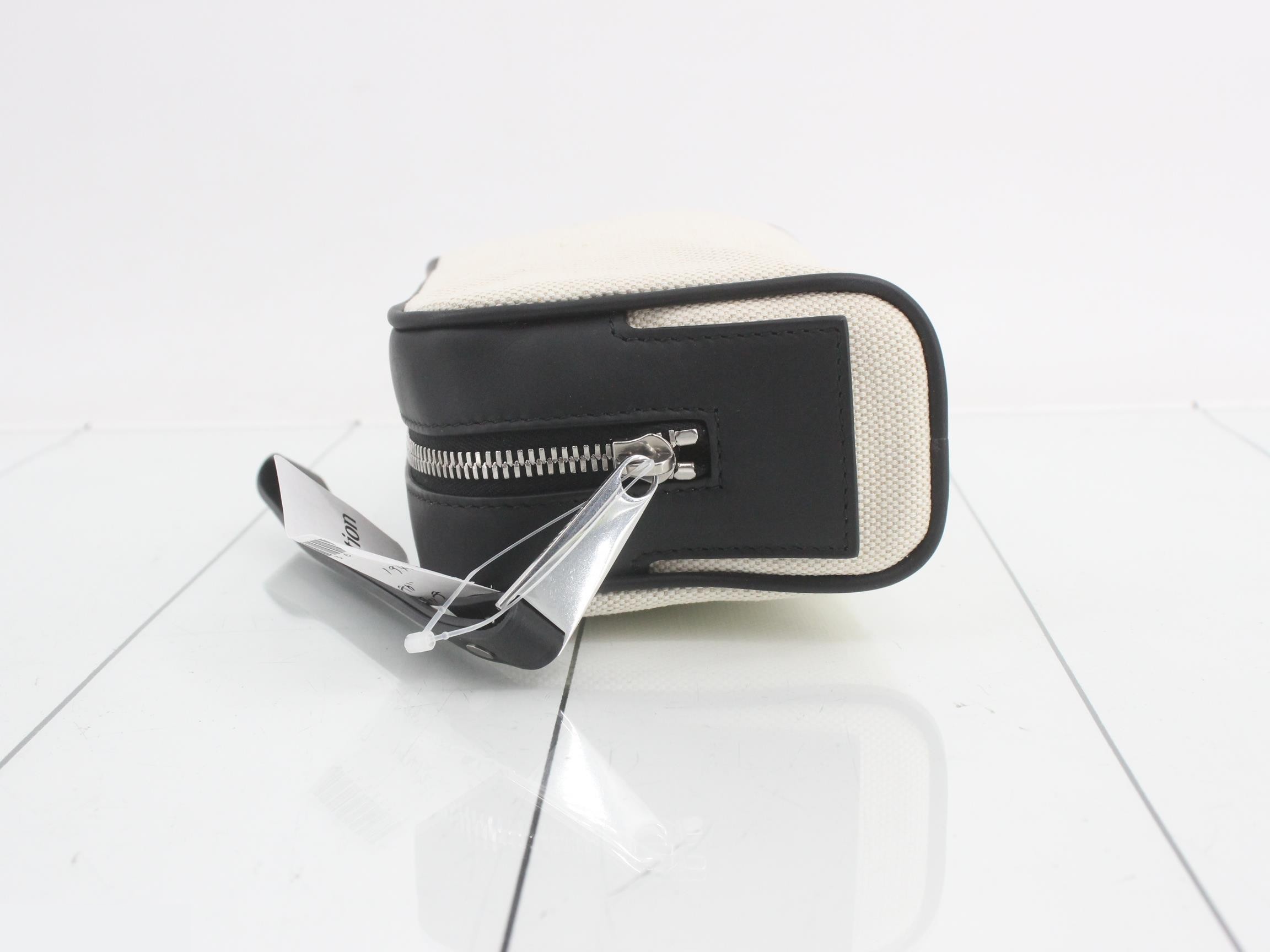 Clutch bag, canvas/leather, black — view 4