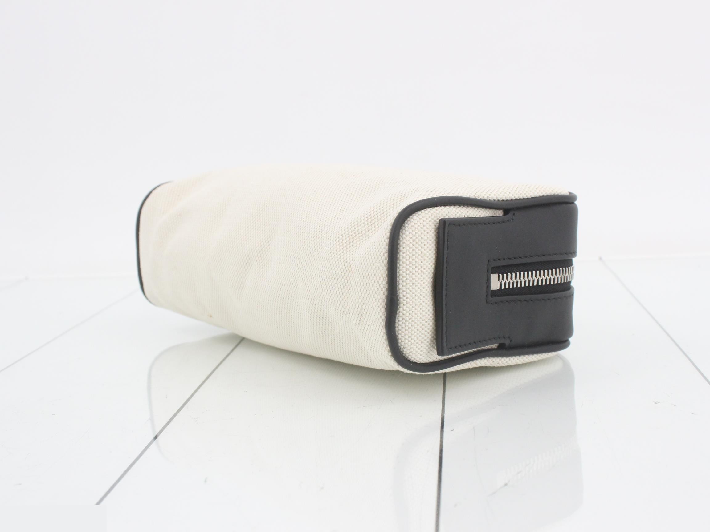 Clutch bag, canvas/leather, black — view 6
