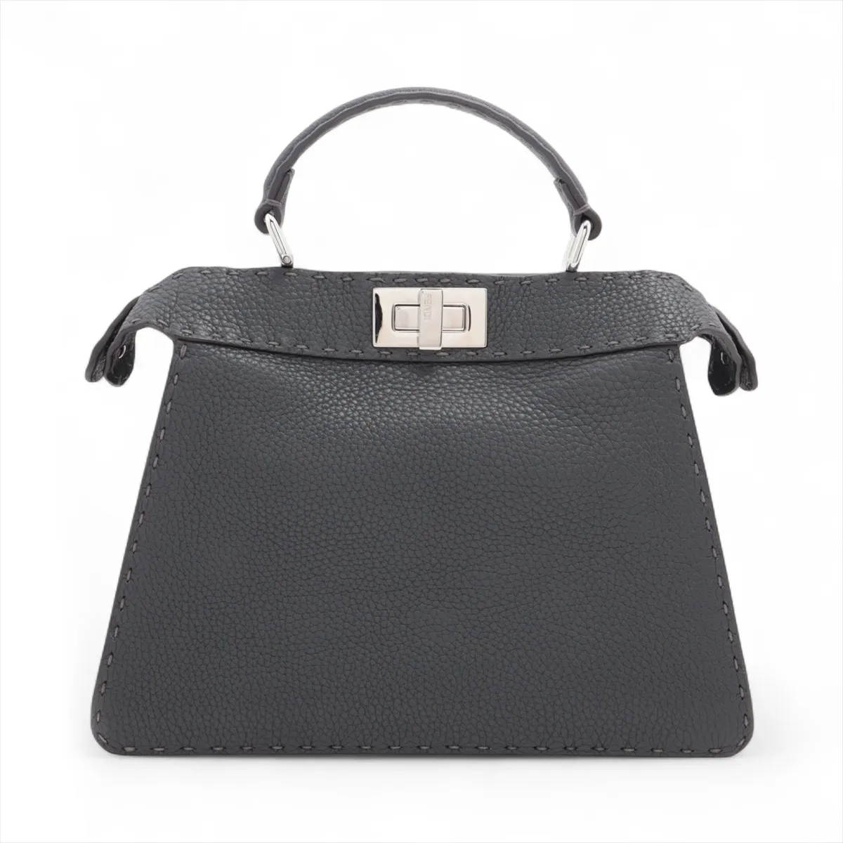 Selleria Peekaboo ICYU Small Leather 2WAY Handbag Gray 8BN327 — view 2