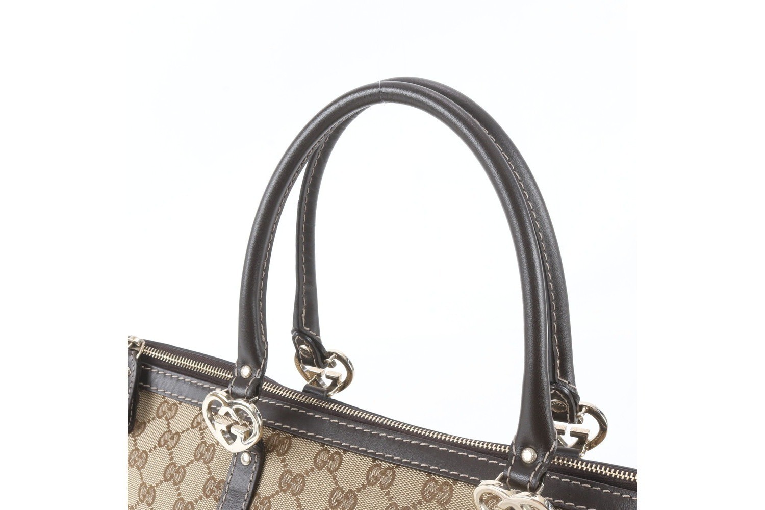 GG Canvas Lovely Heart 257068 Leather Tote Bag — view 2