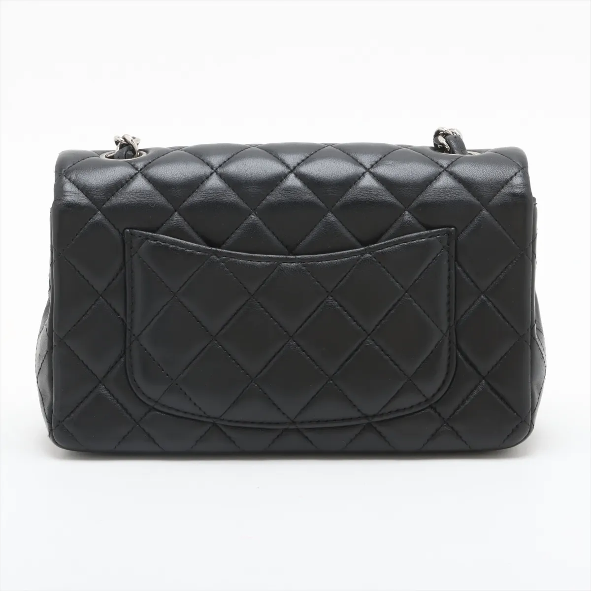 Mini Matelasse 20 Lambskin Single Flap Single Chain Bag Black Silver Hardware A69900 — view 2