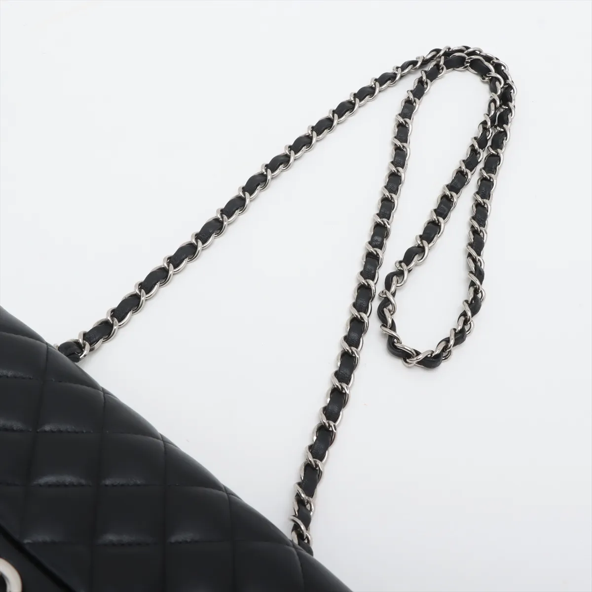Mini Matelasse 20 Lambskin Single Flap Single Chain Bag Black Silver Hardware A69900 — view 5