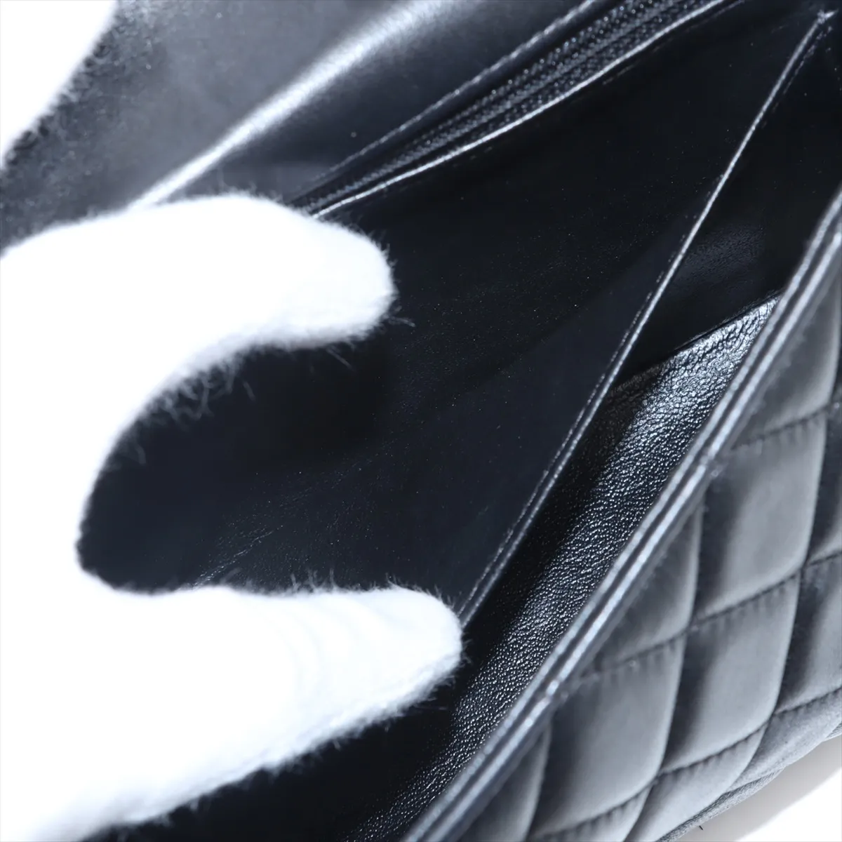 Mini Matelasse 20 Lambskin Single Flap Single Chain Bag Black Silver Hardware A69900 — view 7