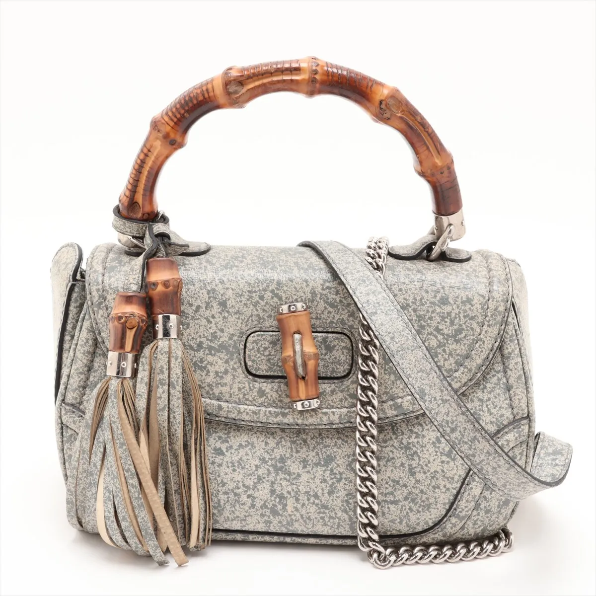 Bamboo 240242 Leather 2-Way Handbag, Gray