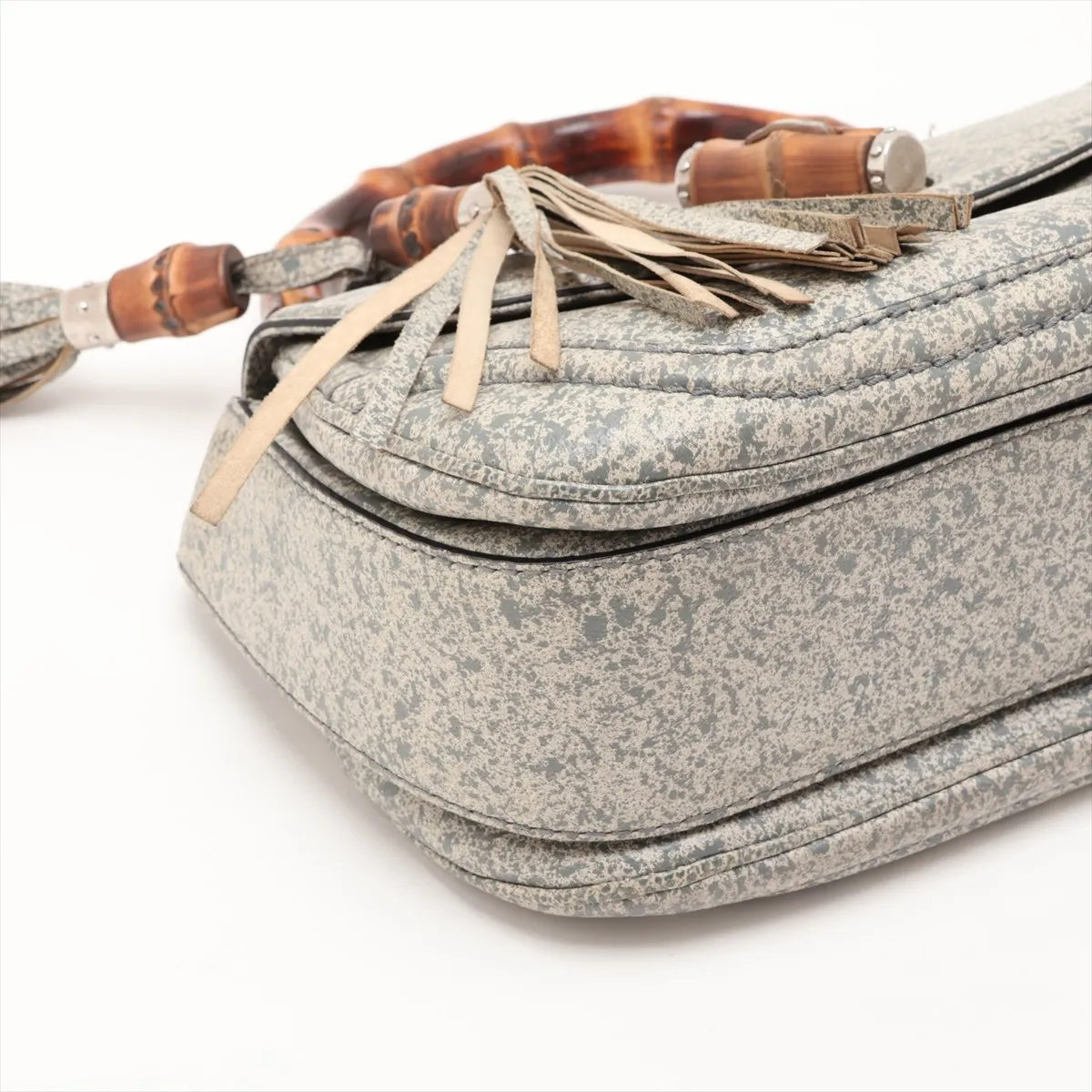 Bamboo 240242 Leather 2-Way Handbag, Gray — view 4