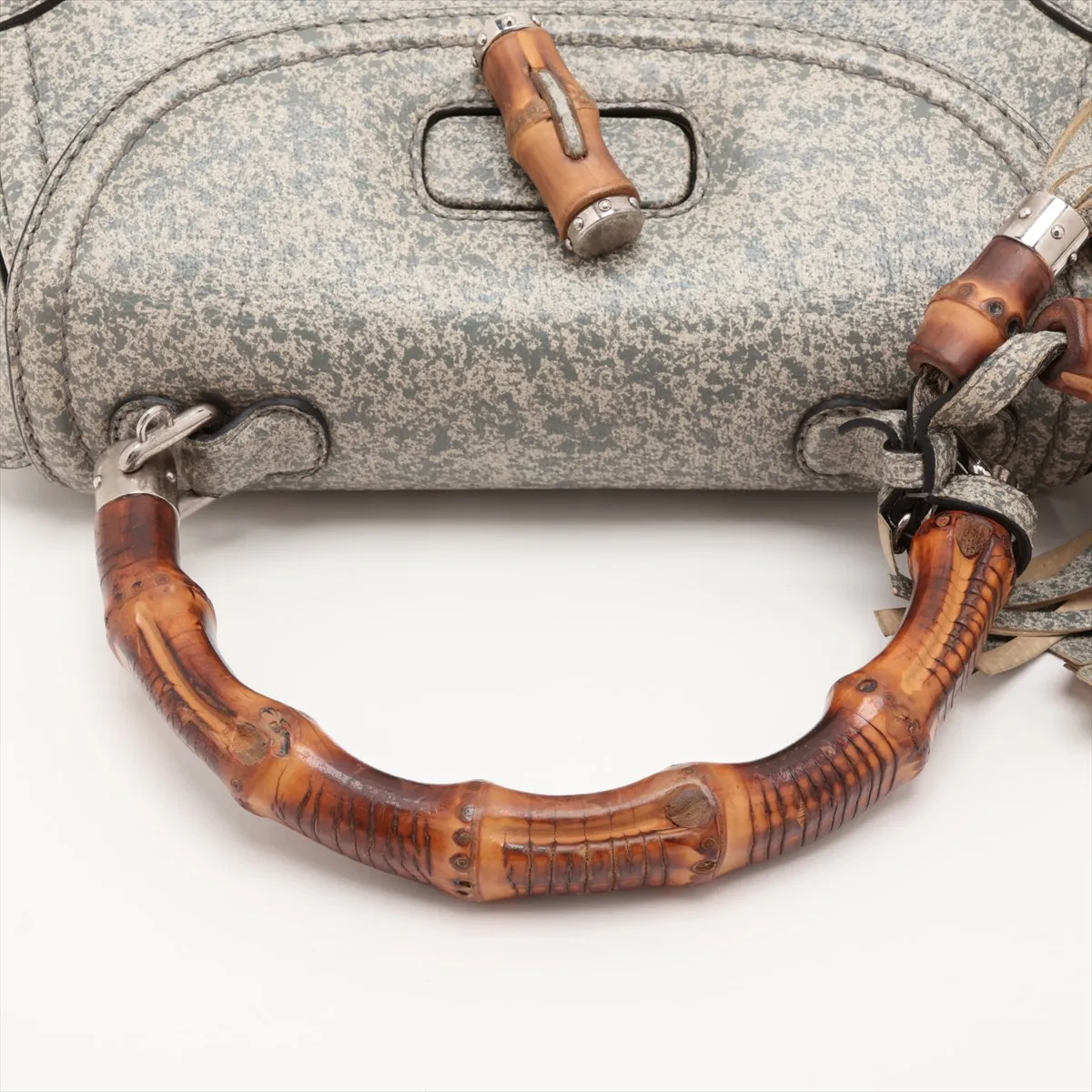Bamboo 240242 Leather 2-Way Handbag, Gray — view 5