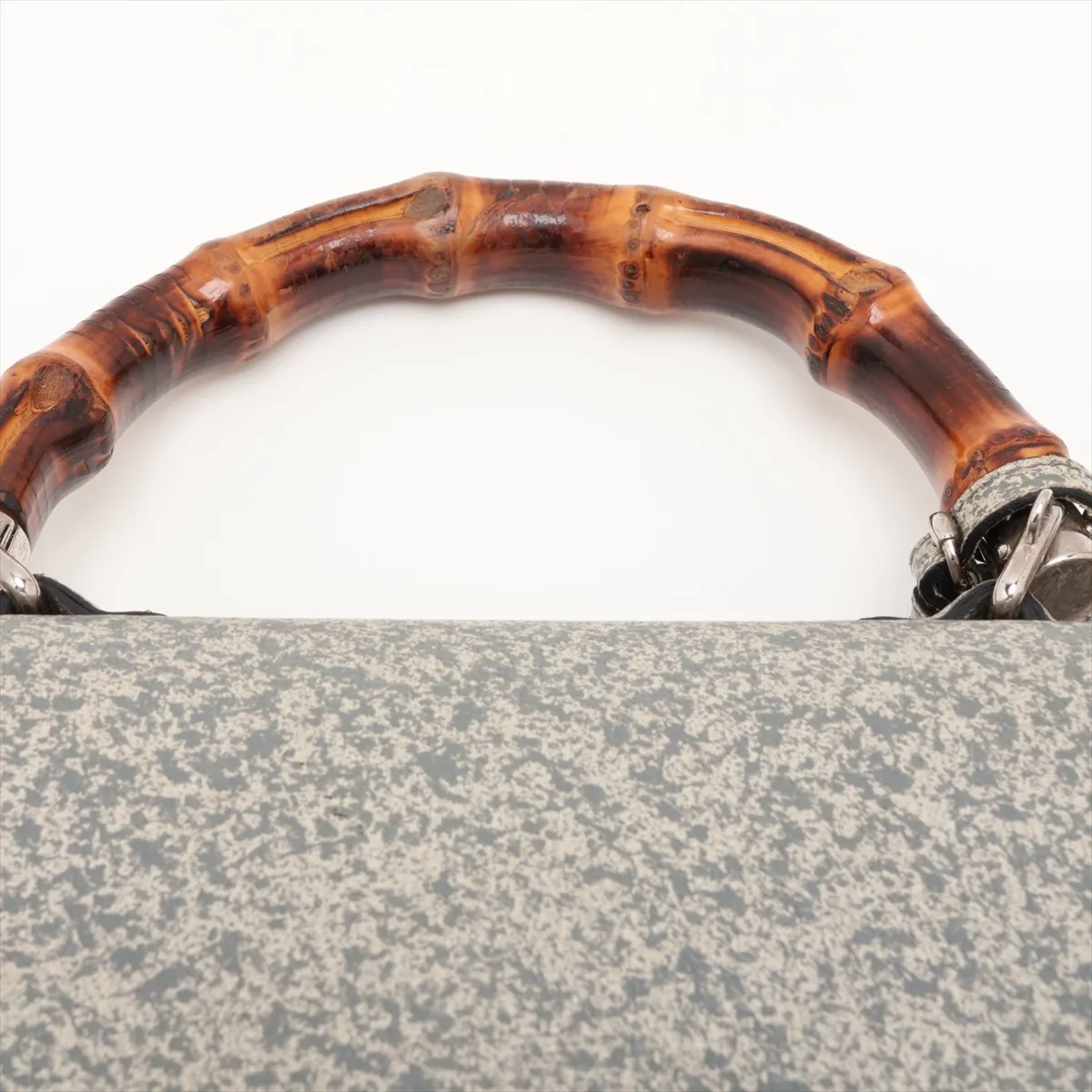Bamboo 240242 Leather 2-Way Handbag, Gray — view 6