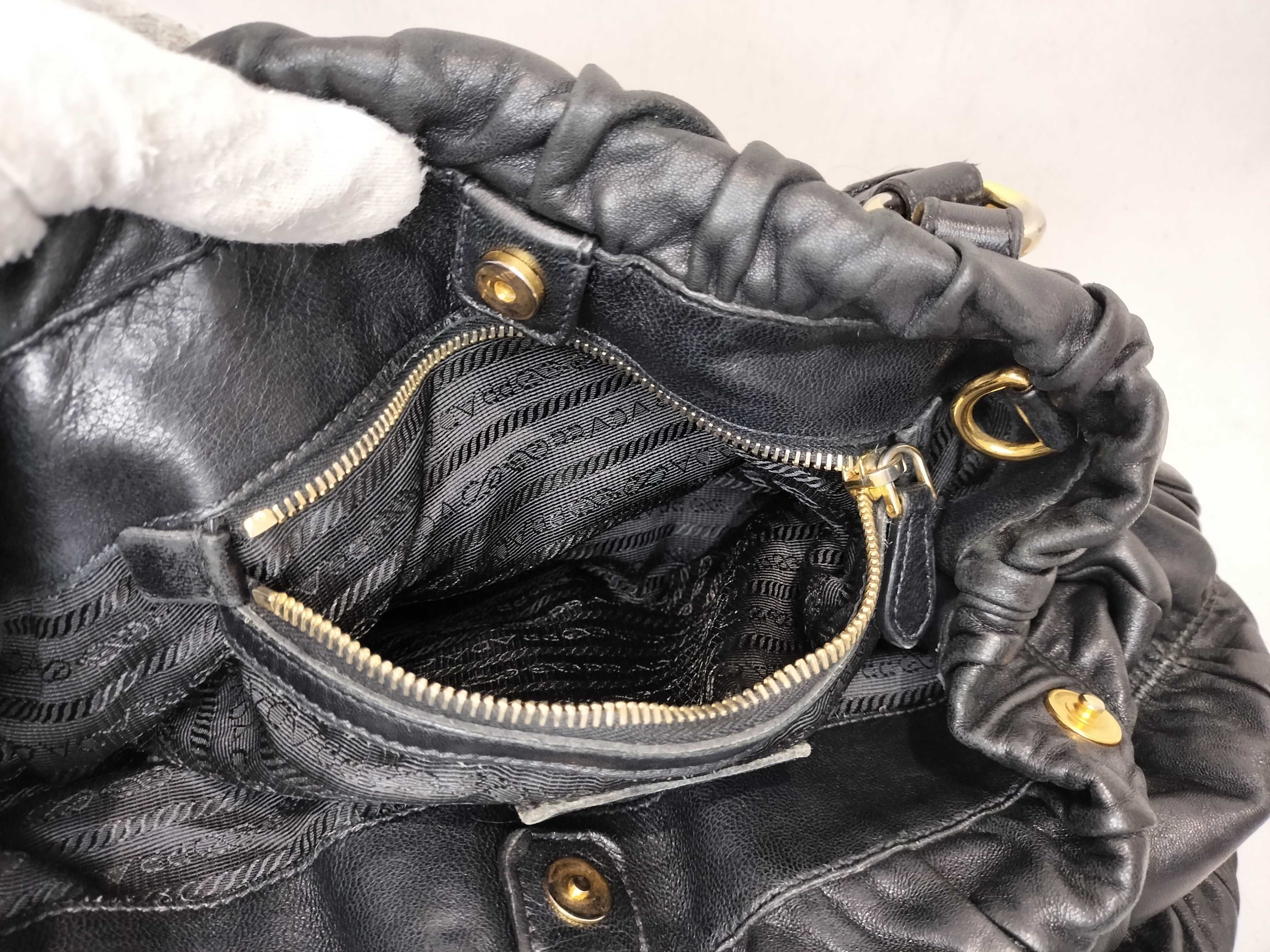 Nappa Leather Gathered Handbag — view 10