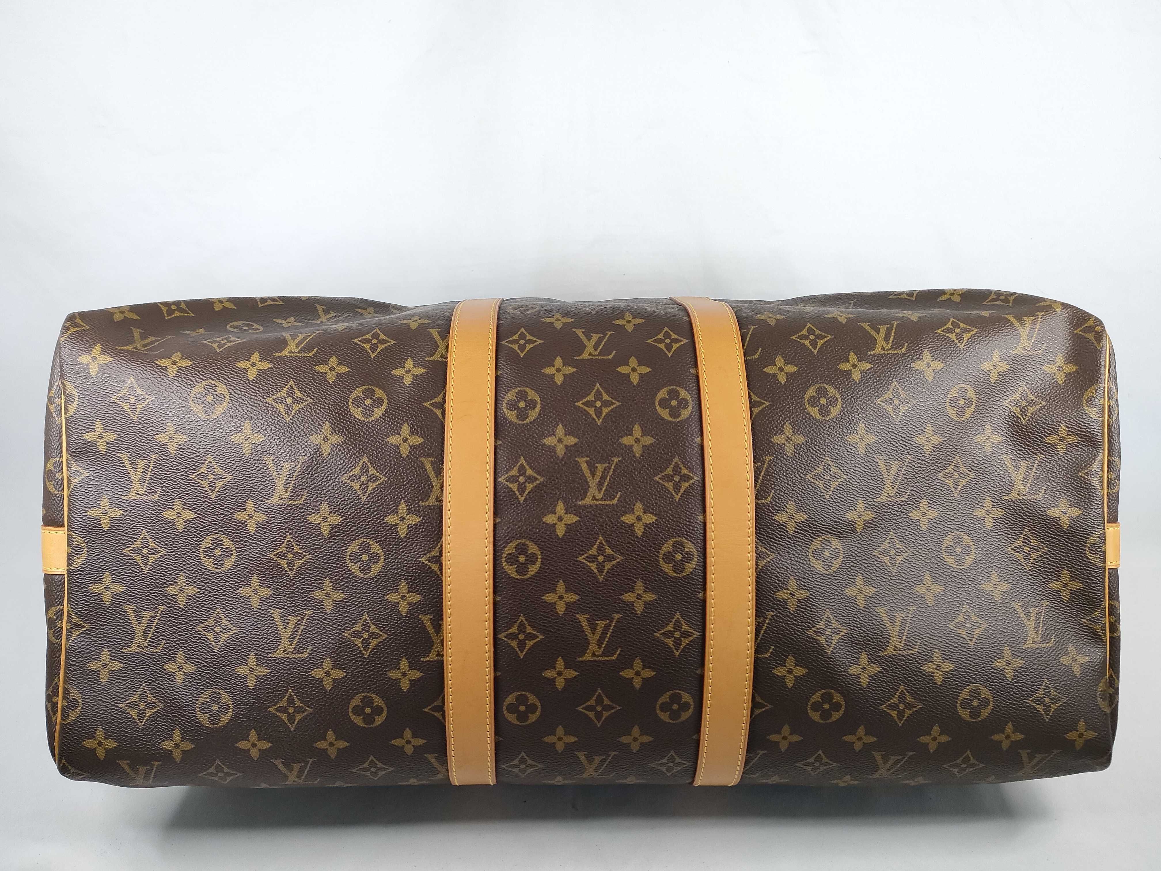 Monogram Keepall Bandoulière 55 M41414 FL1010 Brown Boston Bag — view 8