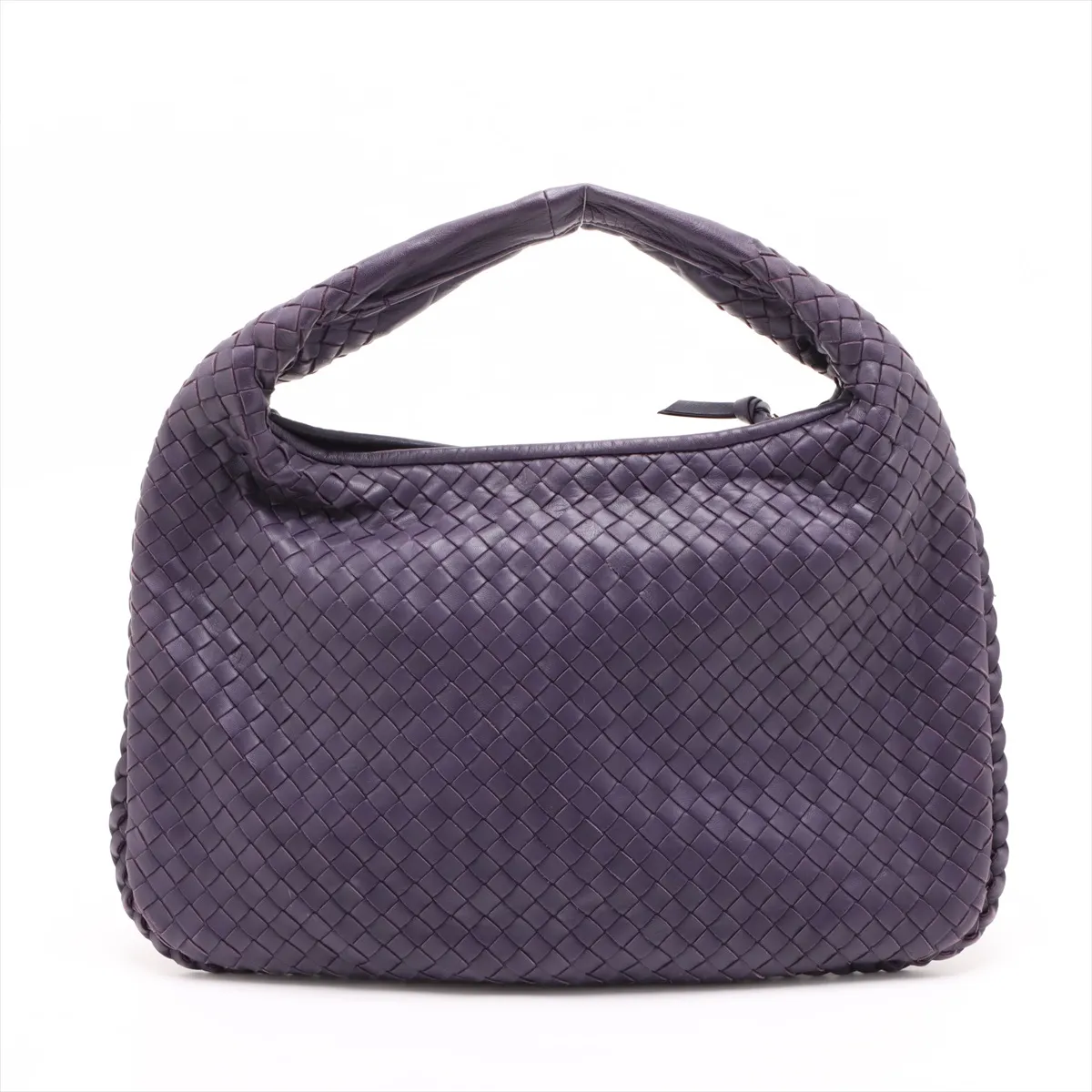 Intrecciato Hobo Leather Shoulder Bag Purple 115653 — view 2