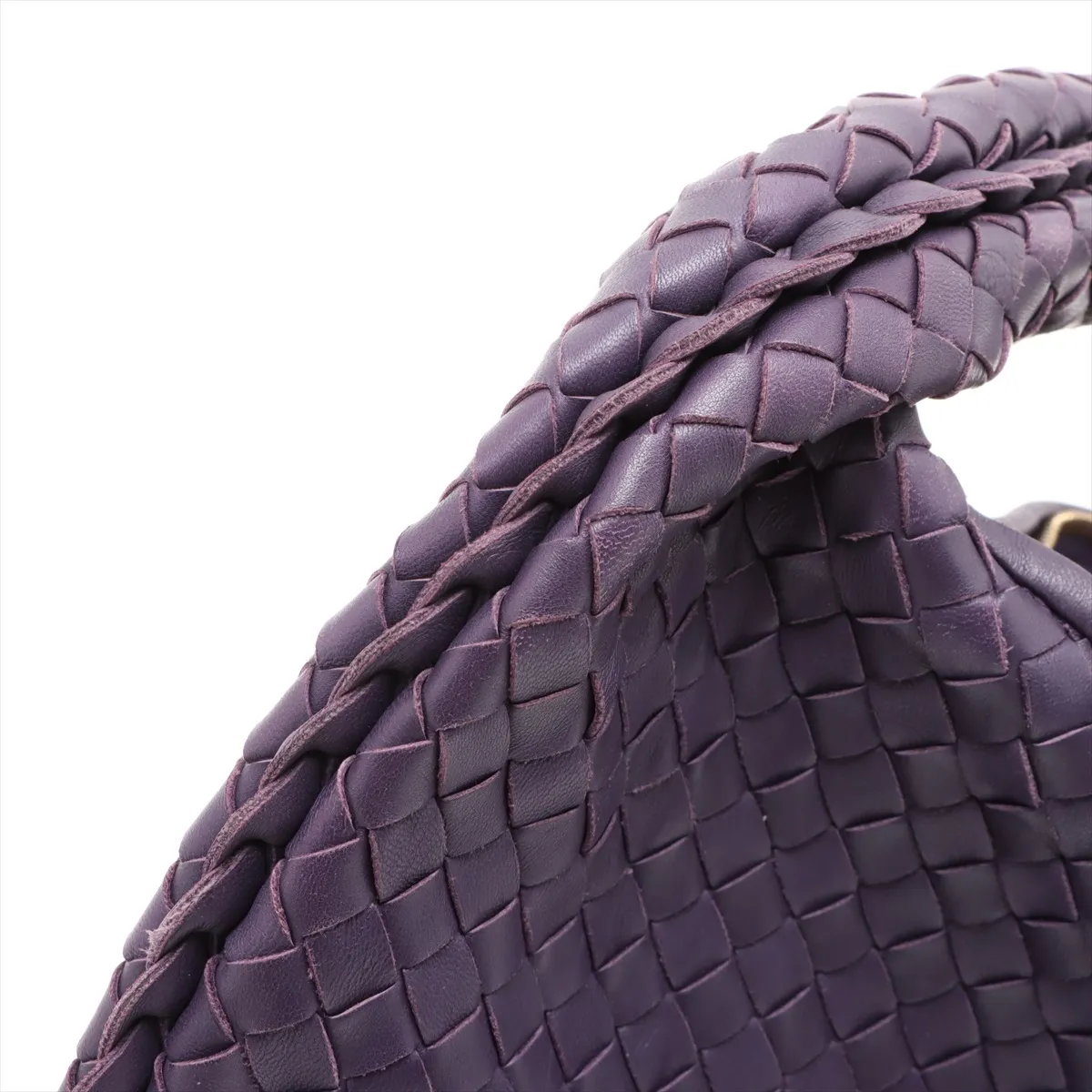 Intrecciato Hobo Leather Shoulder Bag Purple 115653 — view 11