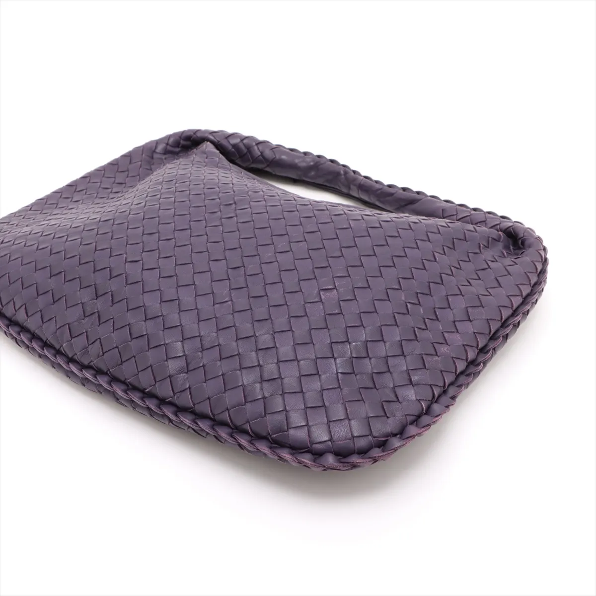 Intrecciato Hobo Leather Shoulder Bag Purple 115653 — view 3