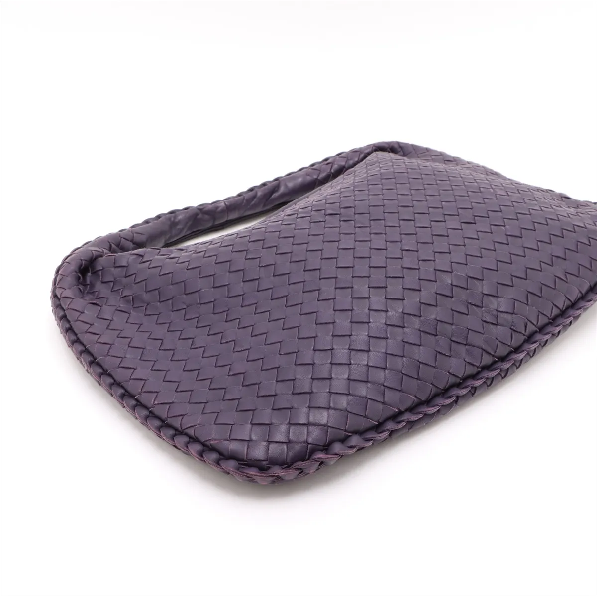 Intrecciato Hobo Leather Shoulder Bag Purple 115653 — view 4