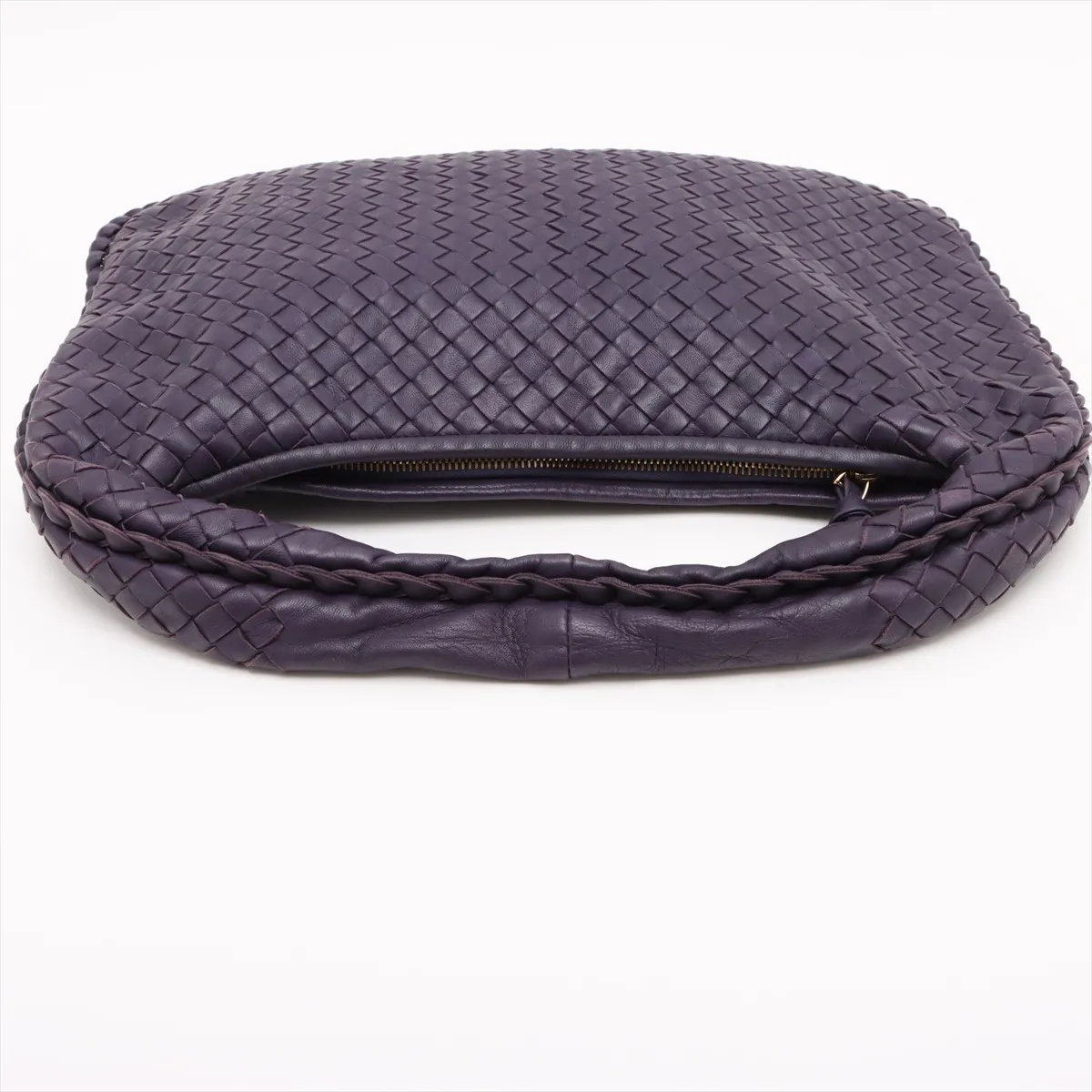 Intrecciato Hobo Leather Shoulder Bag Purple 115653 — view 5