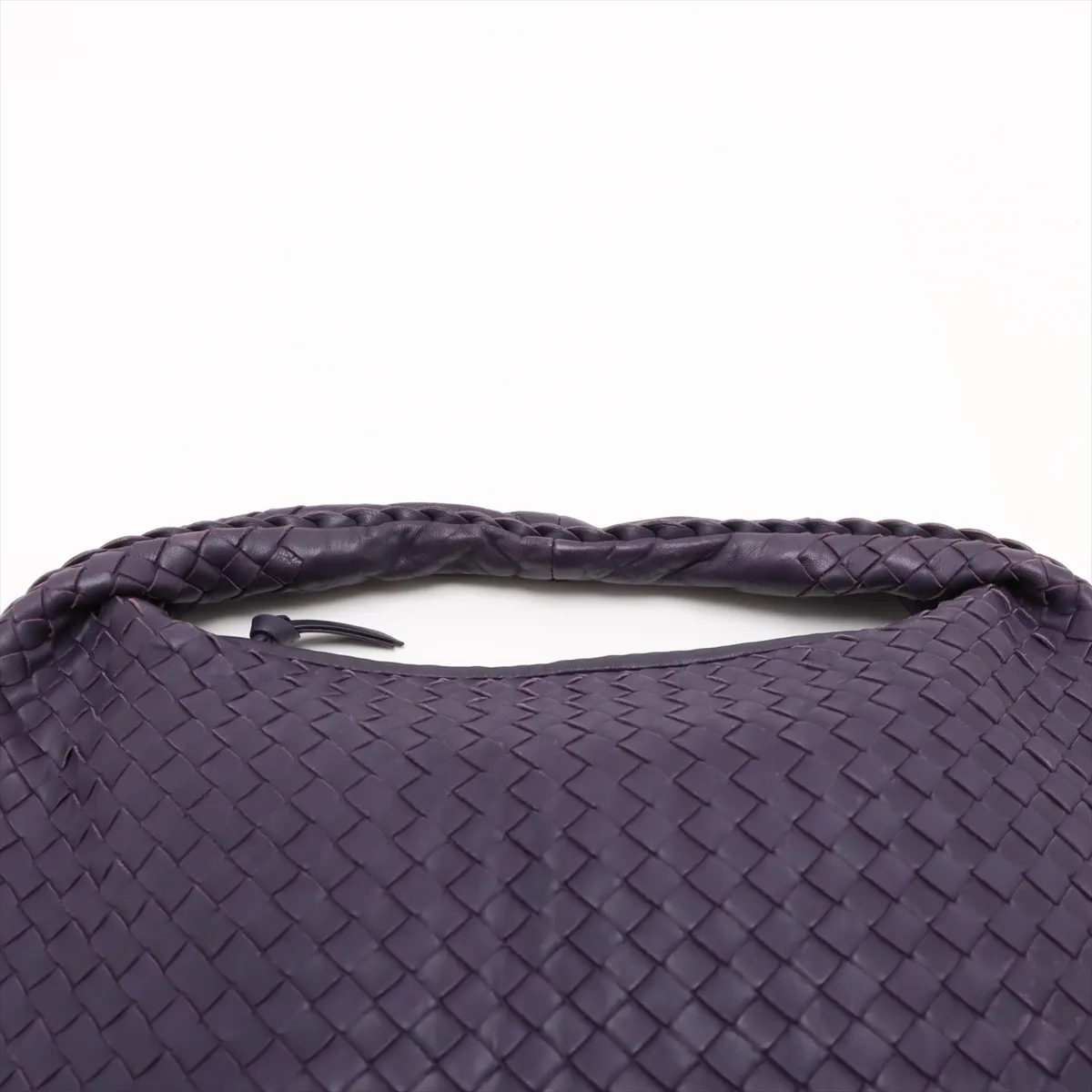 Intrecciato Hobo Leather Shoulder Bag Purple 115653 — view 6