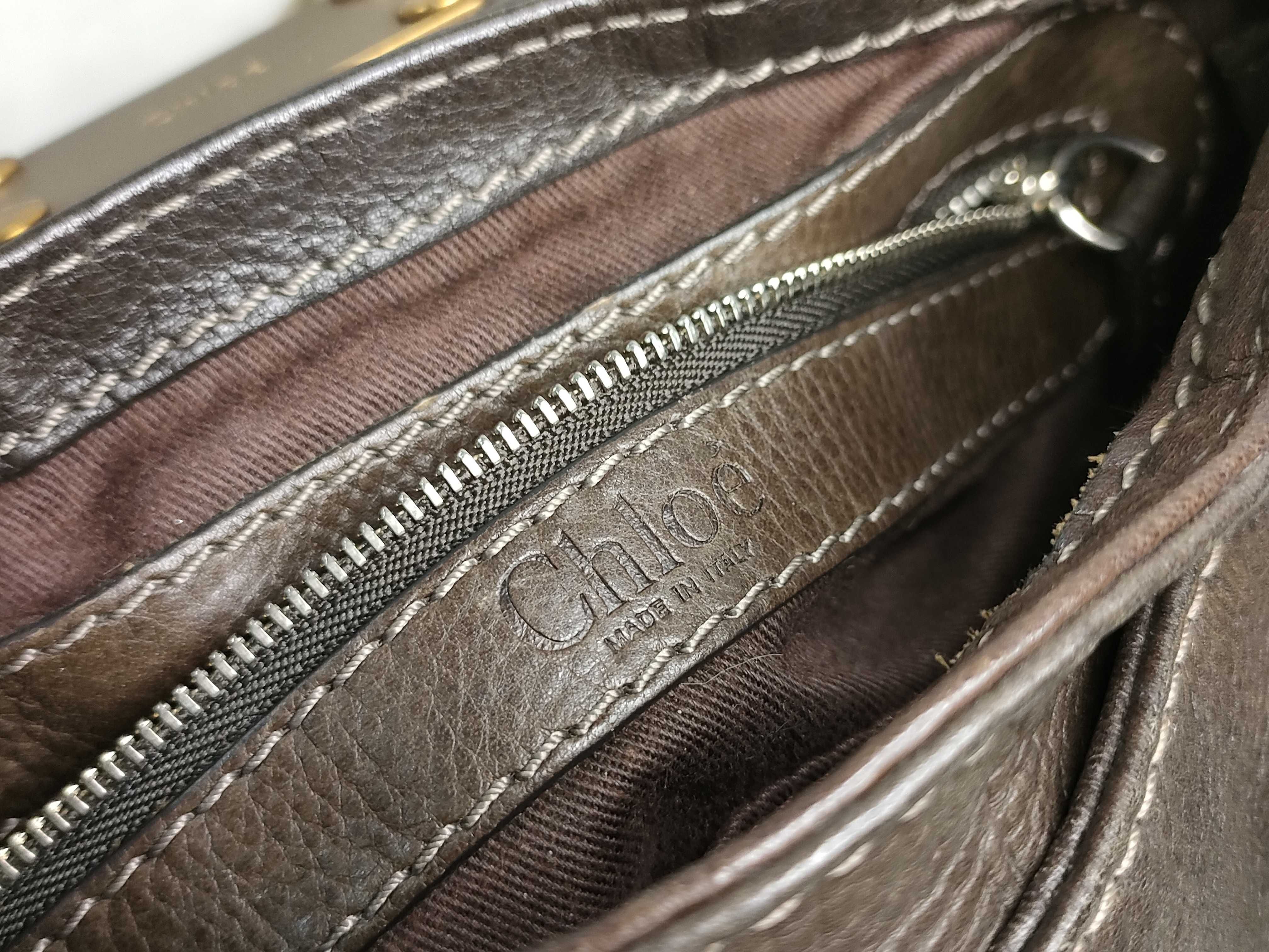 Mini Paddington Leather Handbag, Brown — view 12