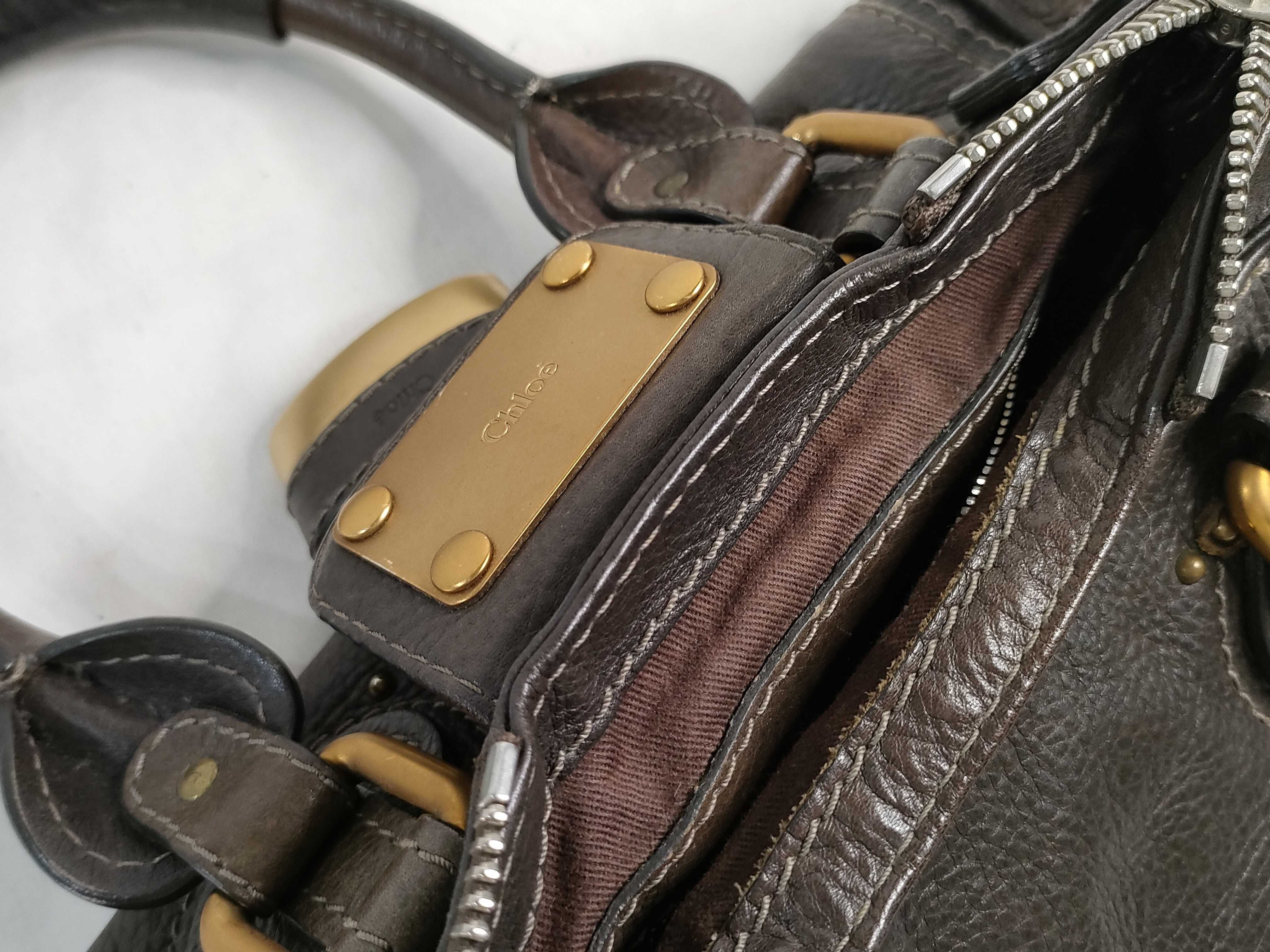 Mini Paddington Leather Handbag, Brown — view 14