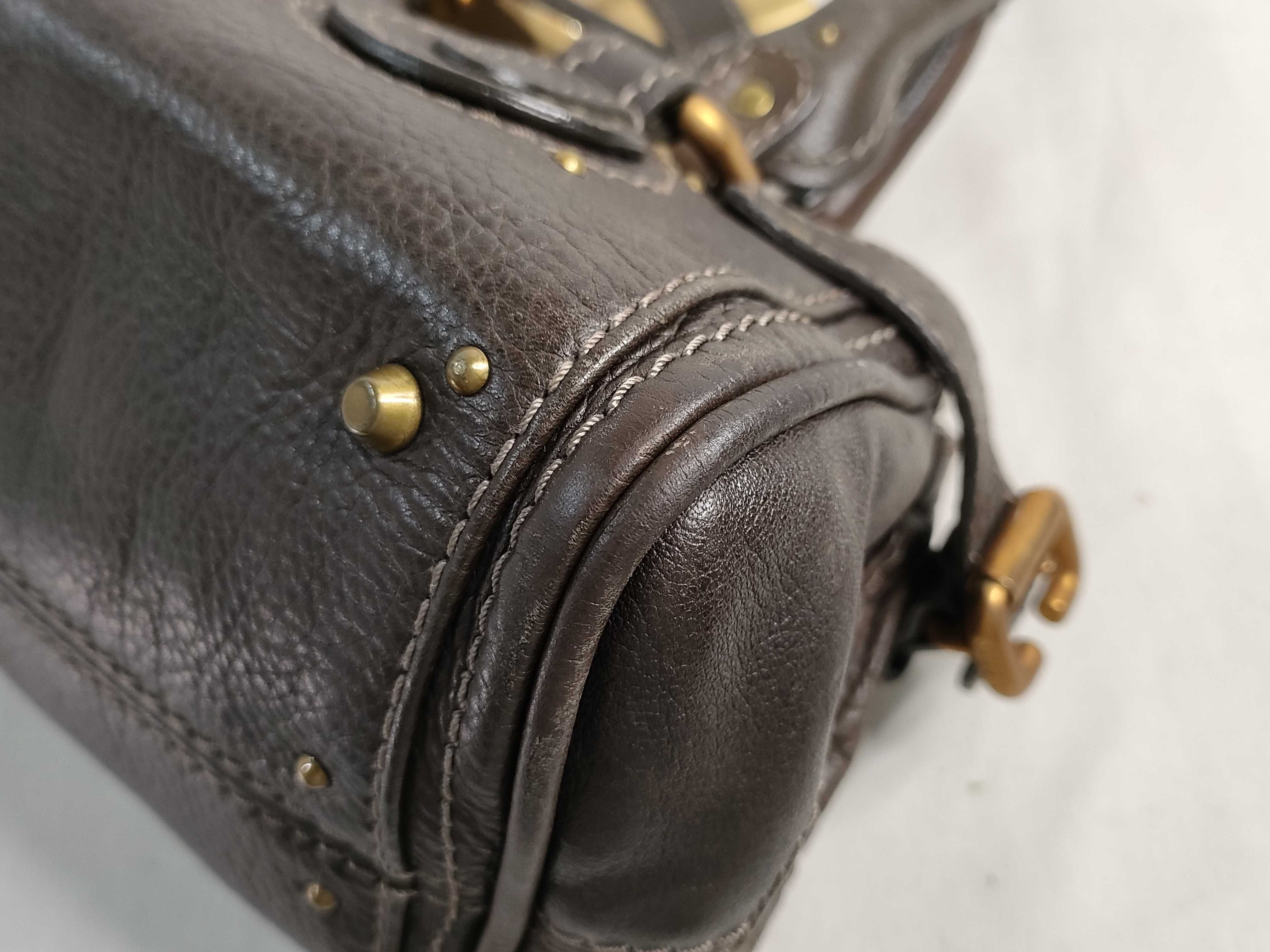 Mini Paddington Leather Handbag, Brown — view 6