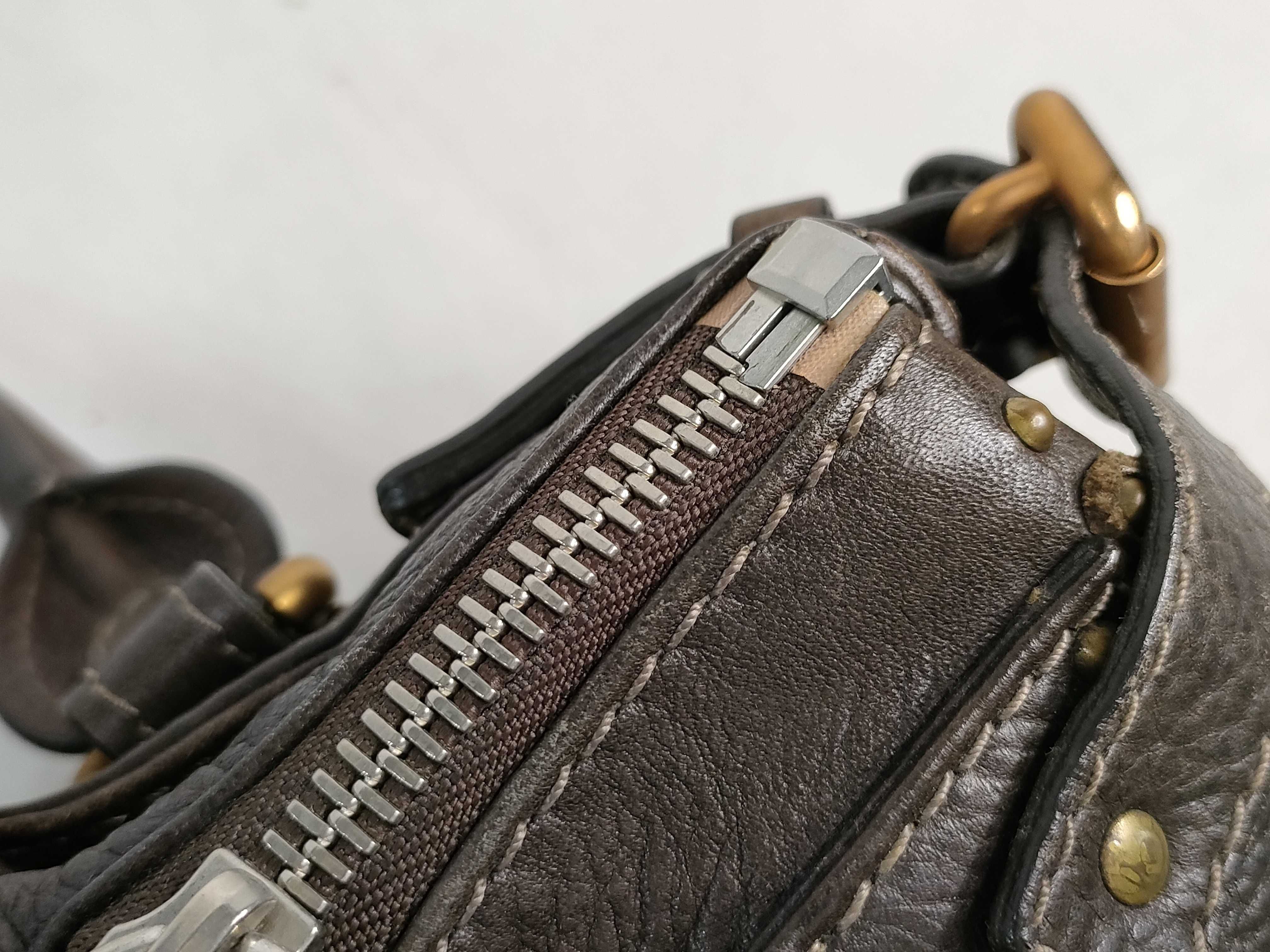 Mini Paddington Leather Handbag, Brown — view 8
