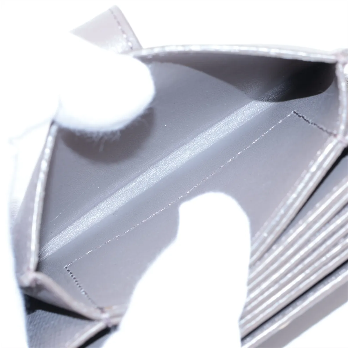 Logo Leather Card Case Greige — view 4