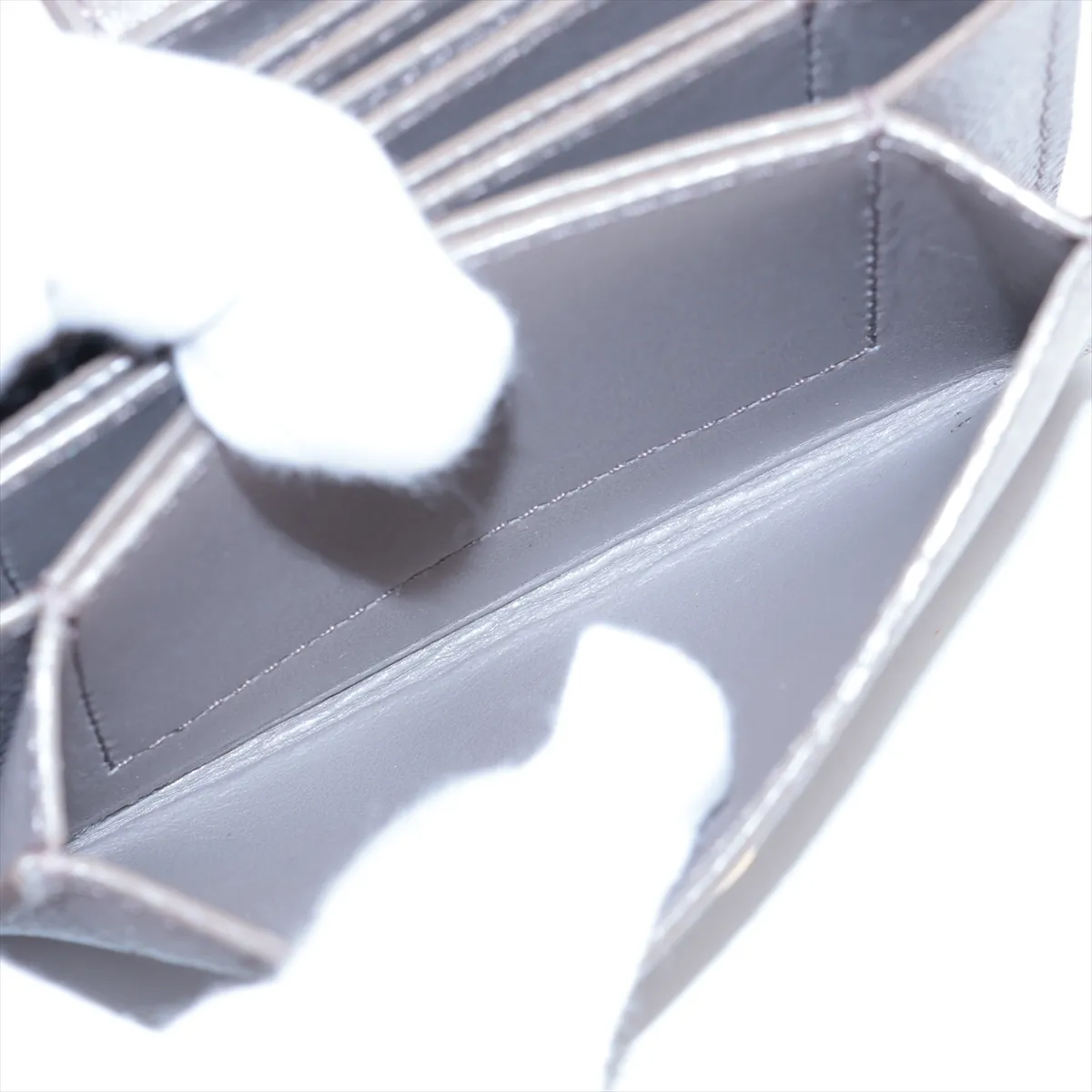 Logo Leather Card Case Greige — view 8