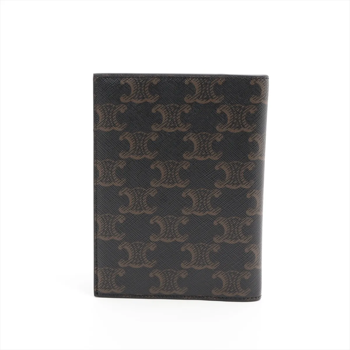 Triomphe PVC x Leather Passport Case, Black x Brown — view 2